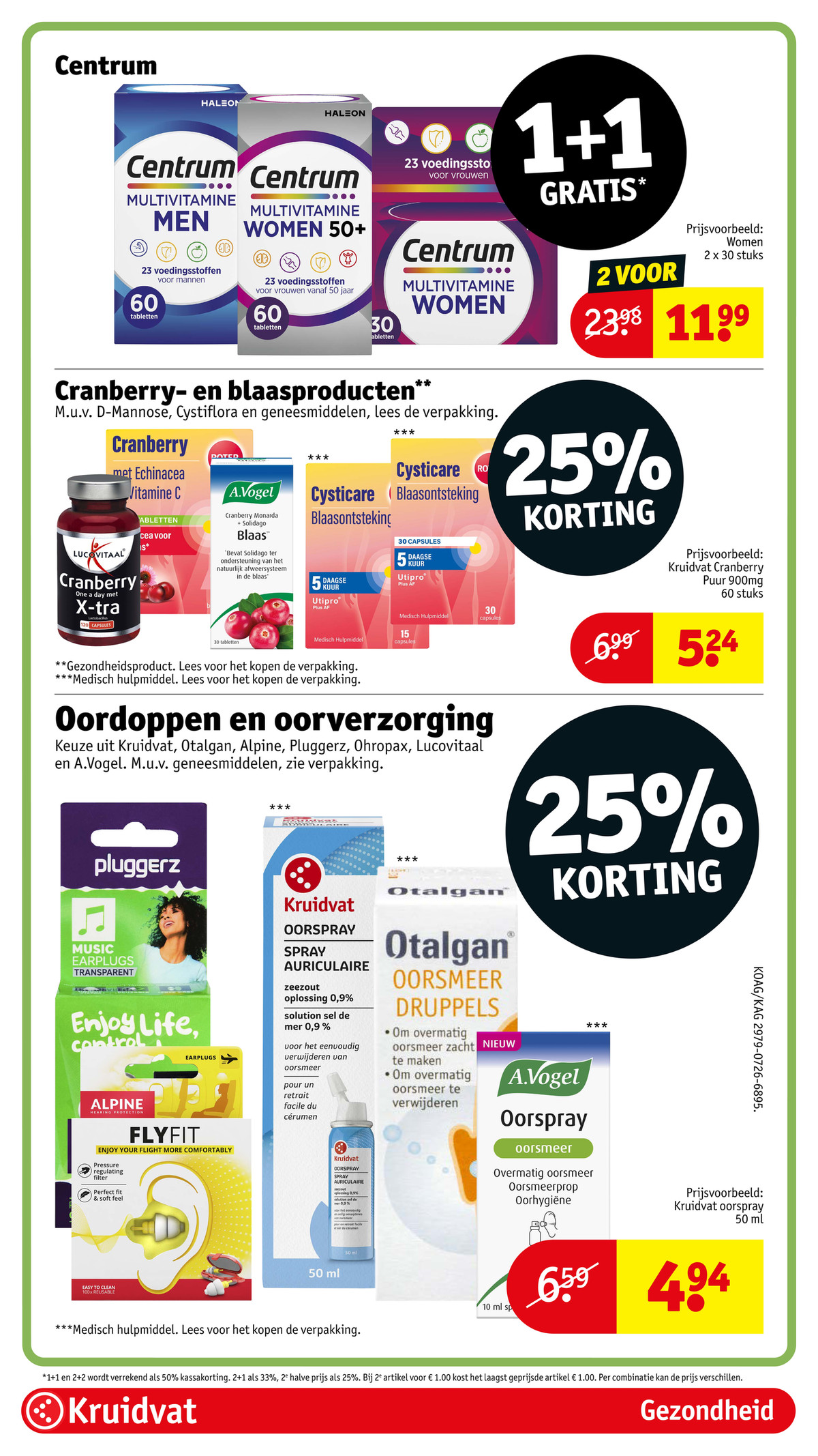 Centrum Multivitaminen, gemarkeerd op pagina 67 van de Kruidvat folder