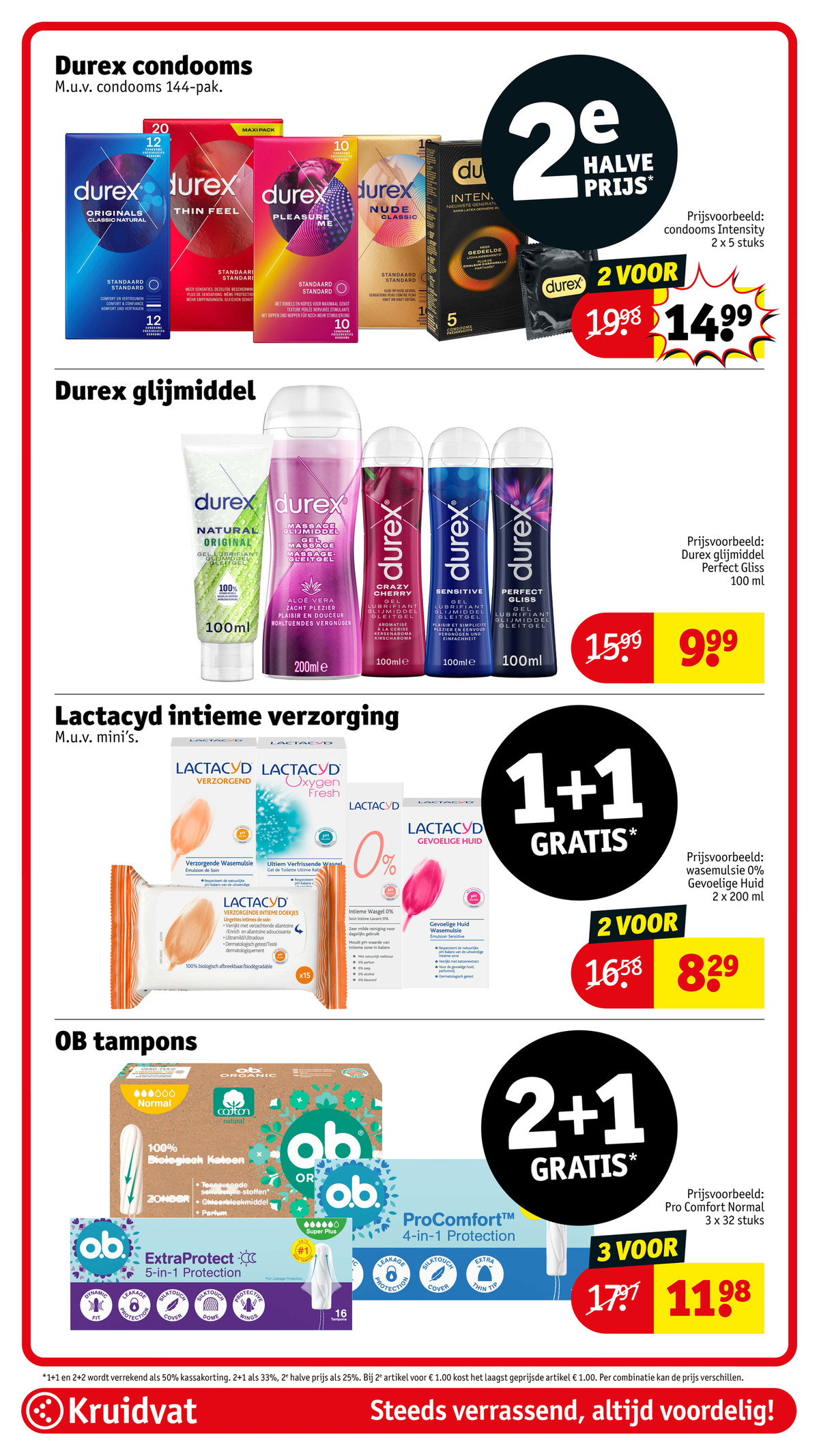 o.b. tampons, gemarkeerd op pagina 70 van de Kruidvat folder
