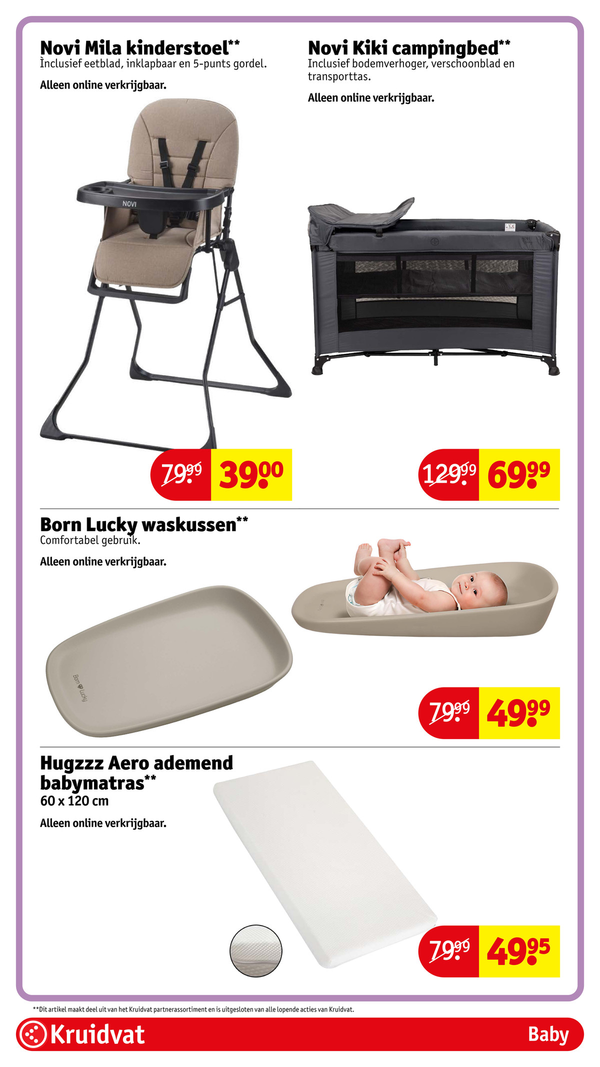 Born Lucky waskussen, gemarkeerd op pagina 77 van de Kruidvat folder