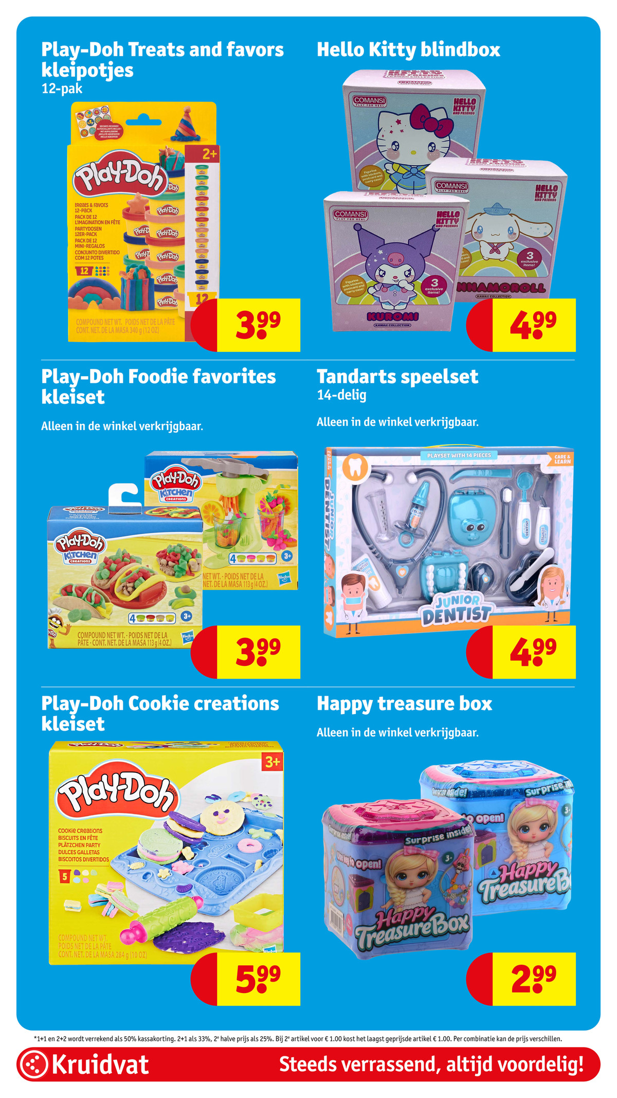 Hello Kitty blindbox, gemarkeerd op pagina 80 van de Kruidvat folder