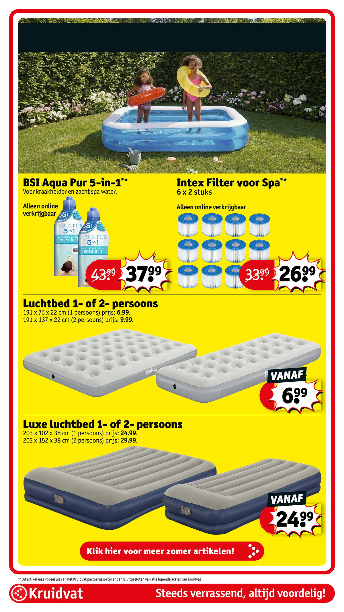 Luxe luchtbed 1- of 2-persoons, gemarkeerd op pagina 82 van de Kruidvat folder