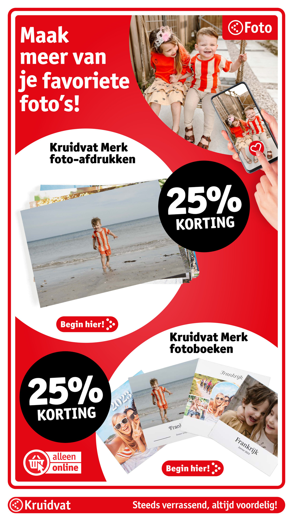 Kruidvat Merk foto-afdrukken, gemarkeerd op pagina 91 van de Kruidvat folder