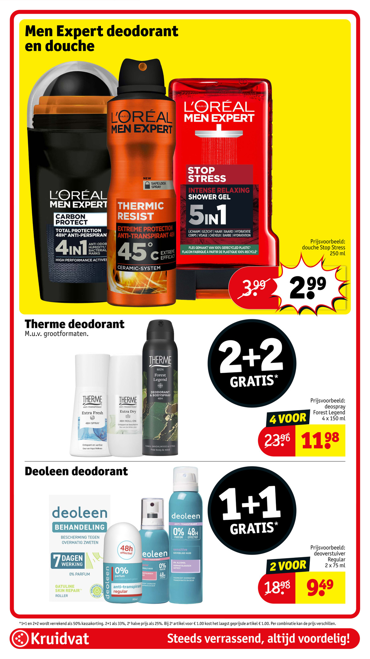 L'Oréal Men Expert deodorant en douche, gemarkeerd op pagina 58 van de Kruidvat folder