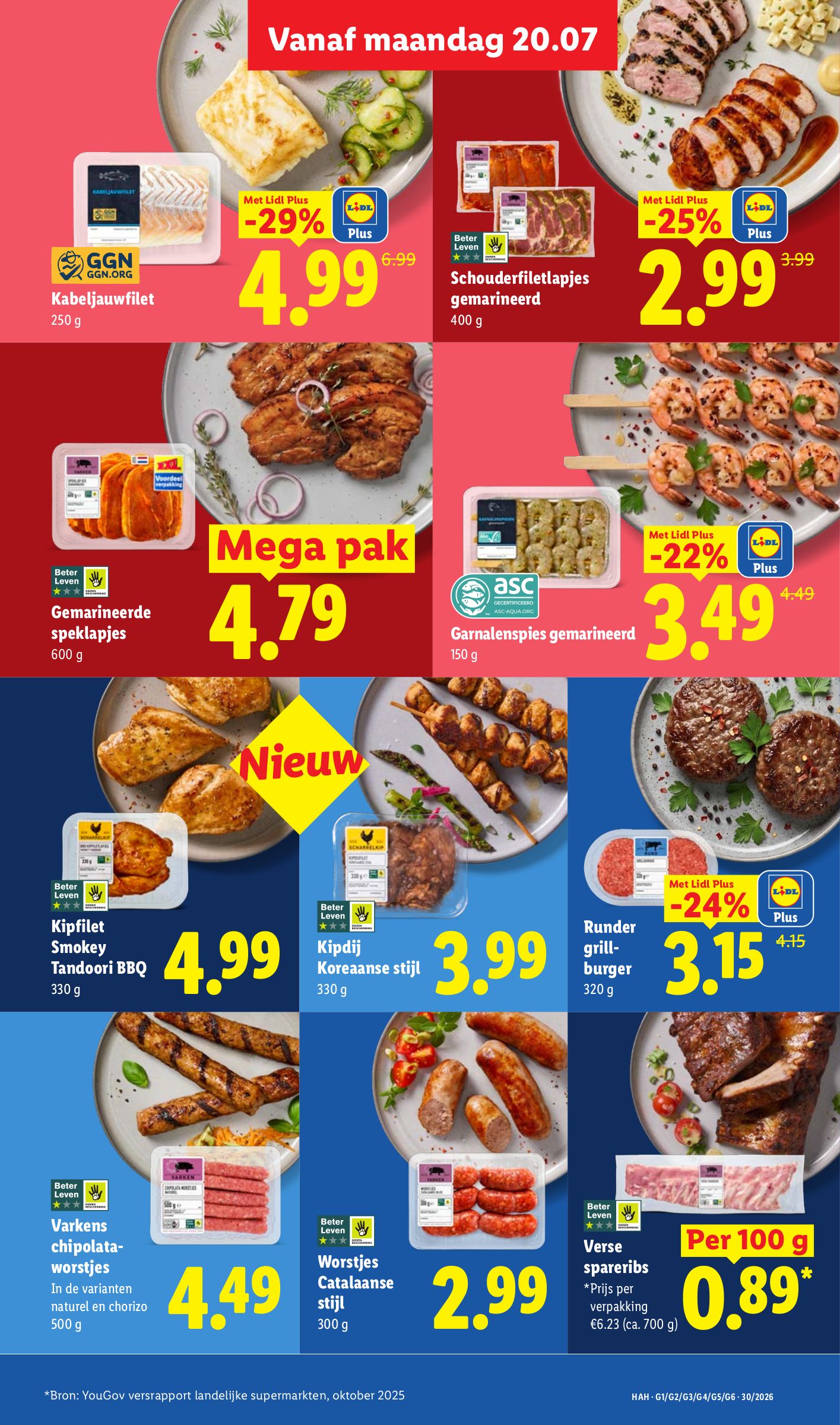 Gemarineerde speklapjes, gemarkeerd op pagina 7 van de Lidl folder