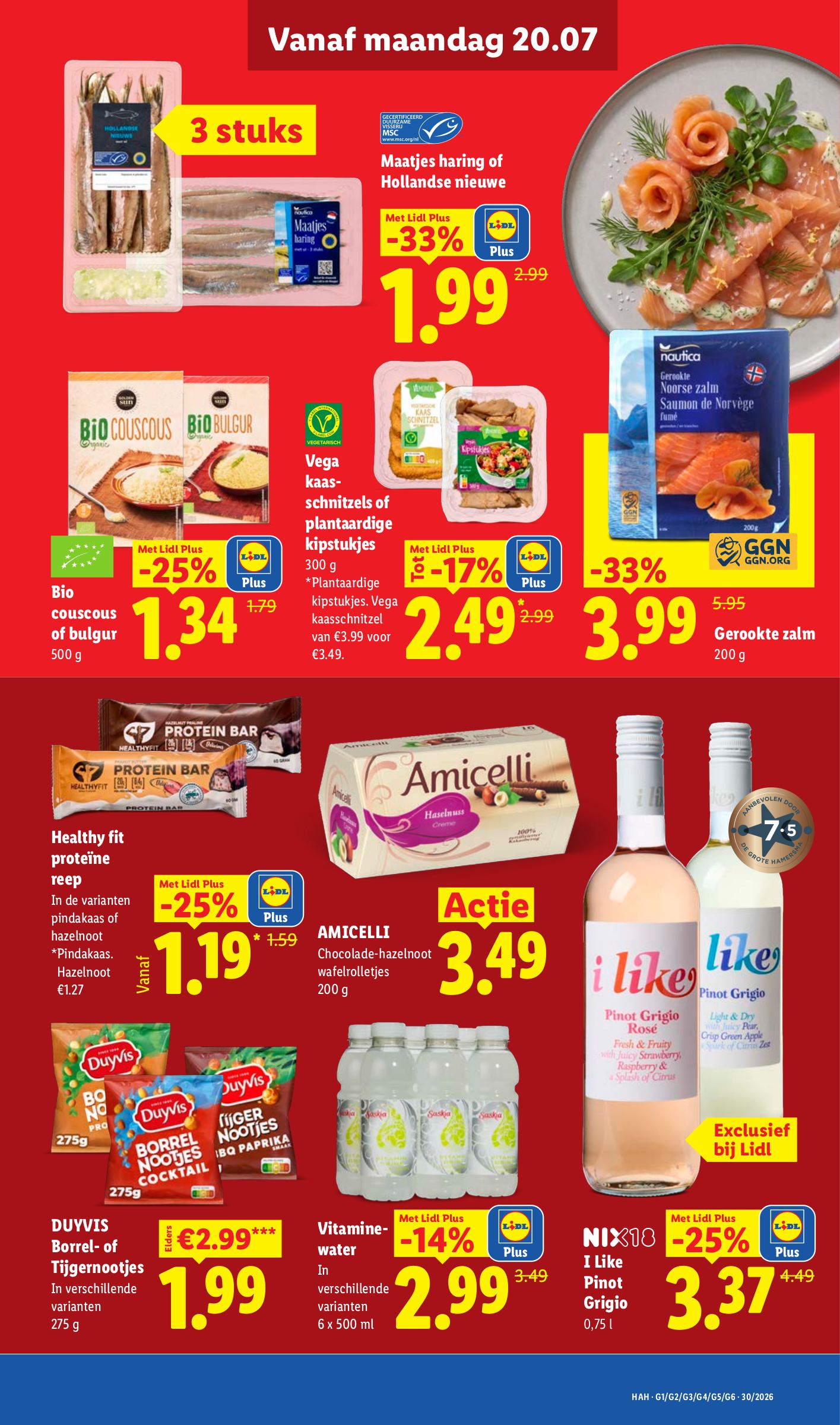 Vitamine-water, gemarkeerd op pagina 9 van de Lidl folder
