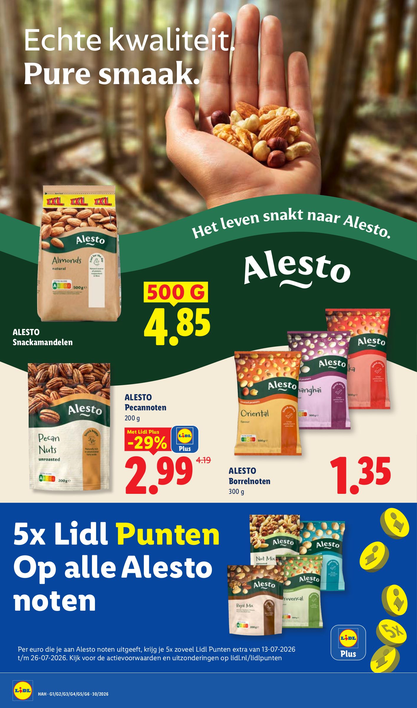 Alesto Borrelnoten, gemarkeerd op pagina 13 van de Lidl folder