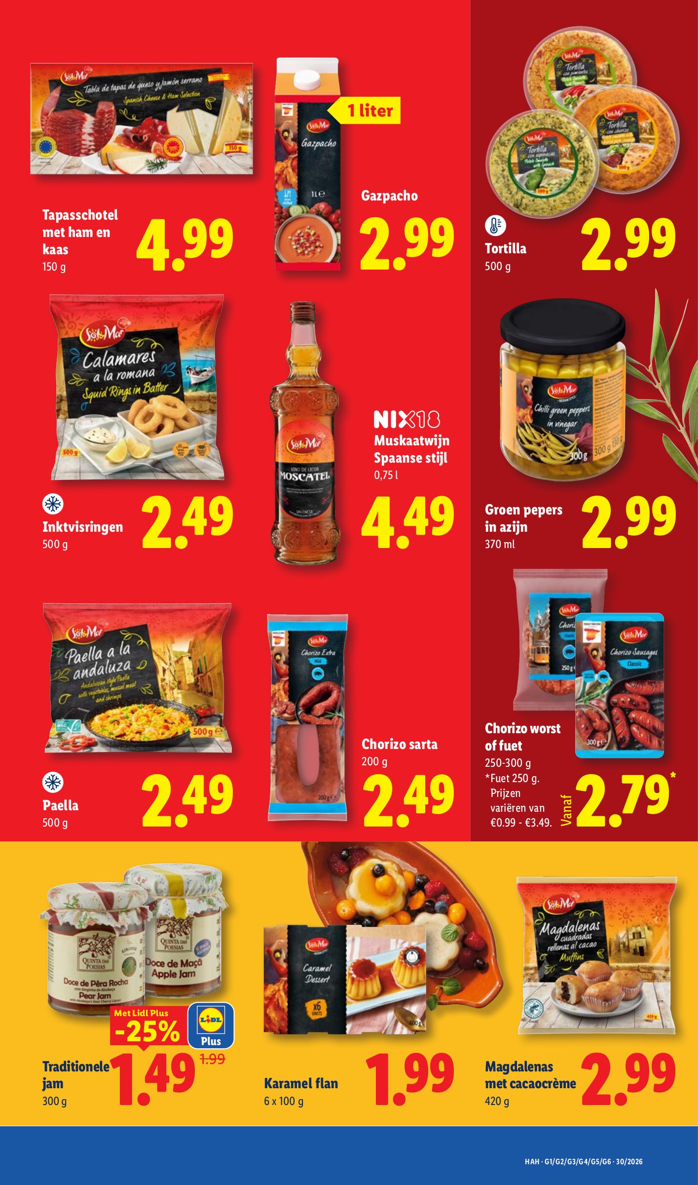 Paella, gemarkeerd op pagina 16 van de Lidl folder