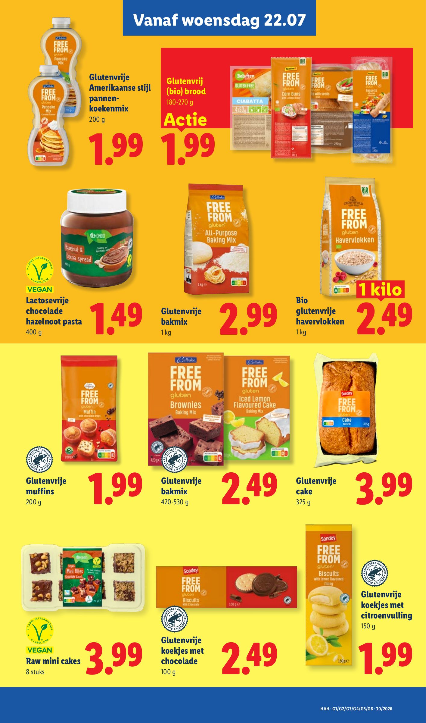 Lactosevrije chocolade hazelnoot pasta, gemarkeerd op pagina 18 van de Lidl folder
