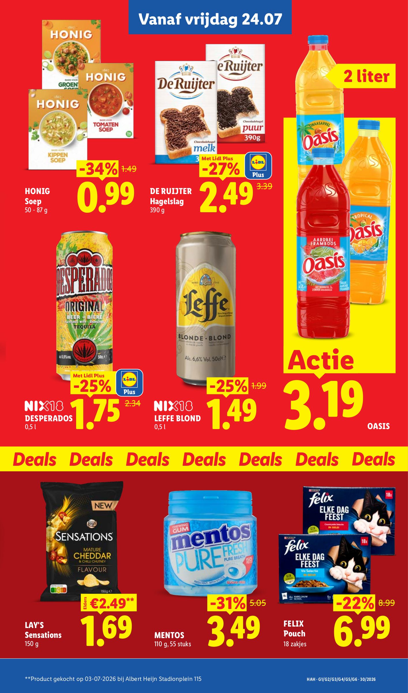 Kauwgom, gemarkeerd op pagina 22 van de Lidl folder