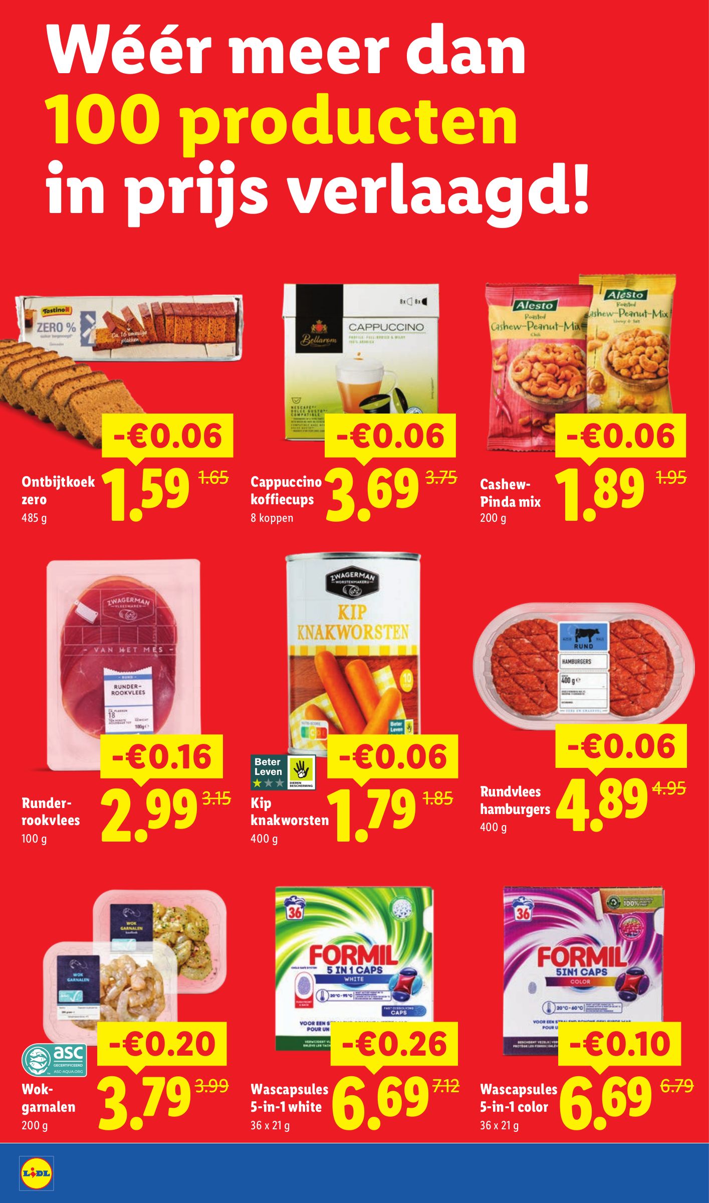 Kip knakworsten, gemarkeerd op pagina 26 van de Lidl folder