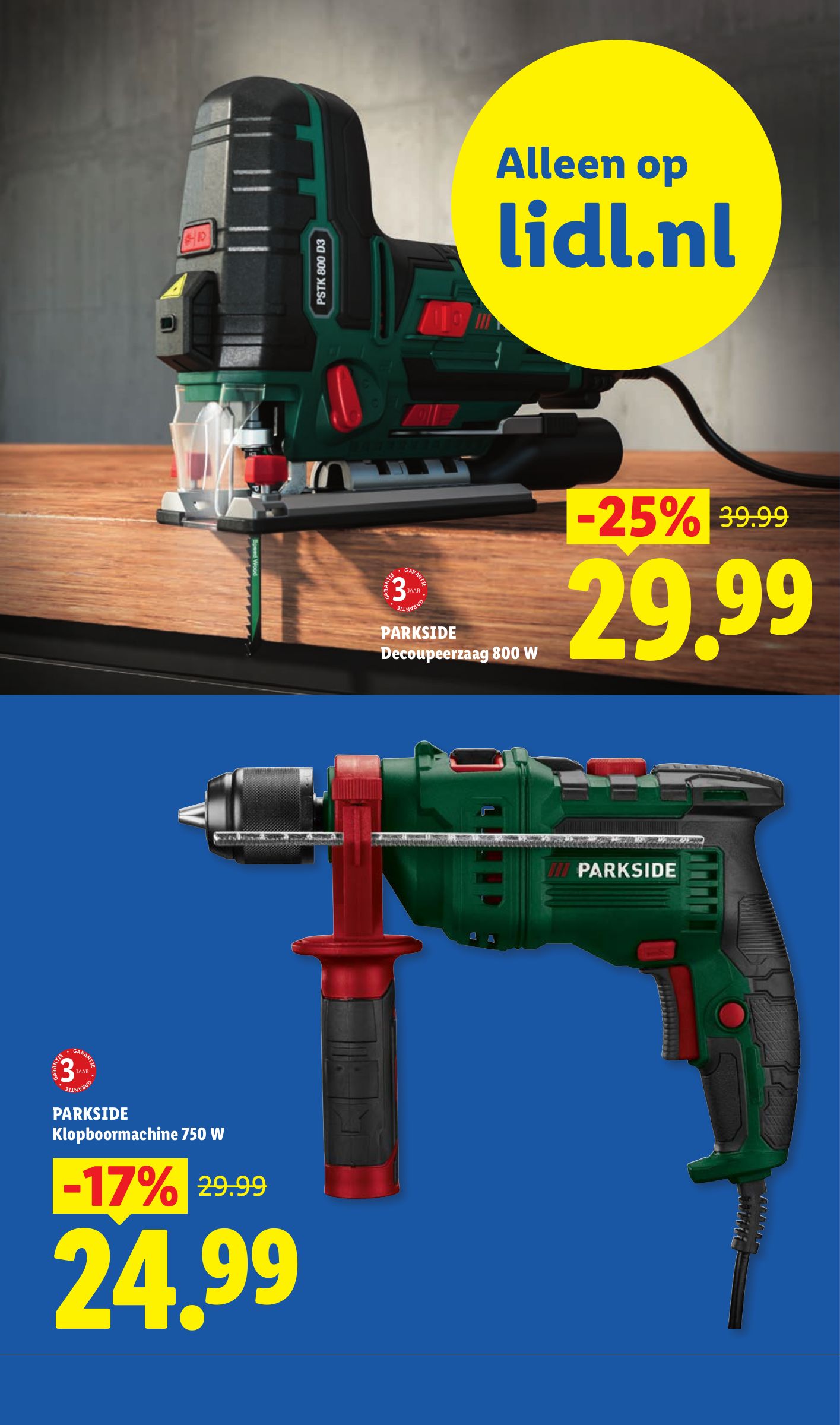 Parkside Klopboormachine 750 W, gemarkeerd op pagina 27 van de Lidl folder