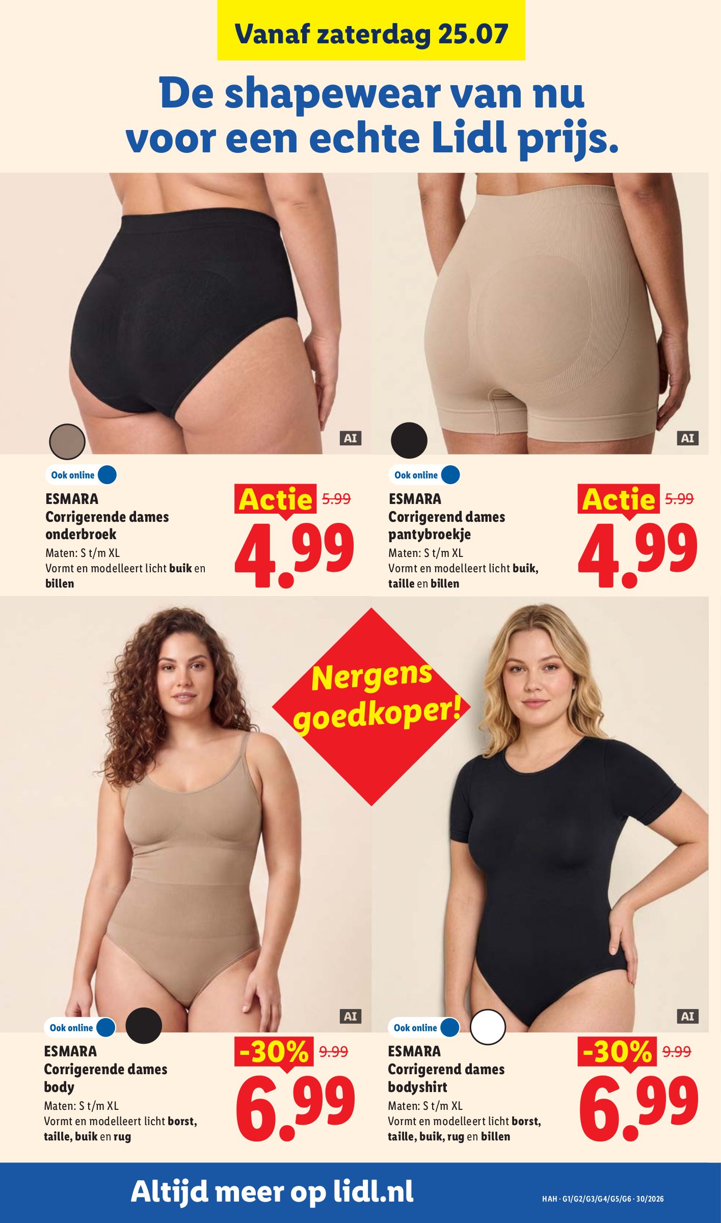 Esmara Corrigerend dames pantybroekje, gemarkeerd op pagina 36 van de Lidl folder