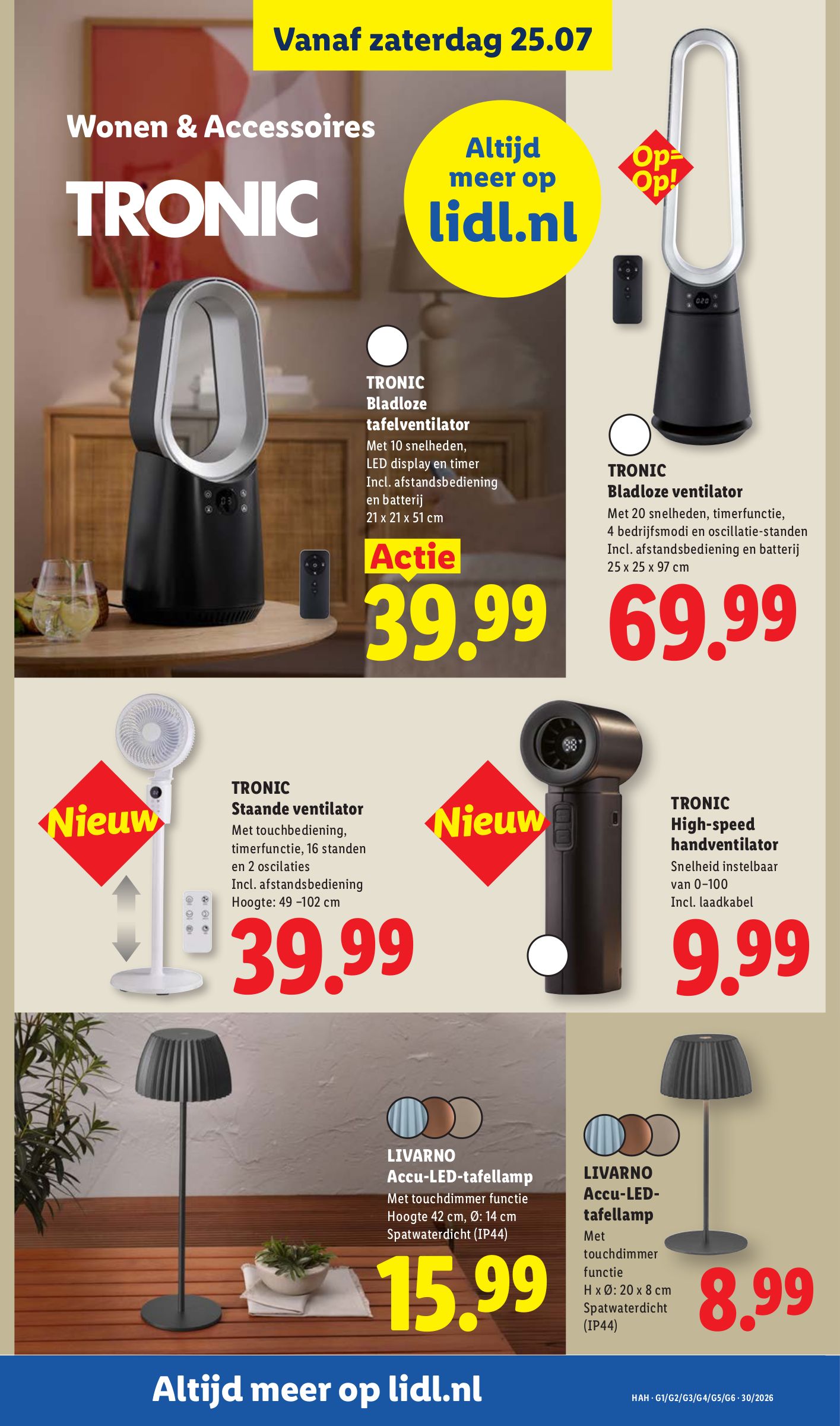 TRONIC Bladloze ventilator, gemarkeerd op pagina 38 van de Lidl folder