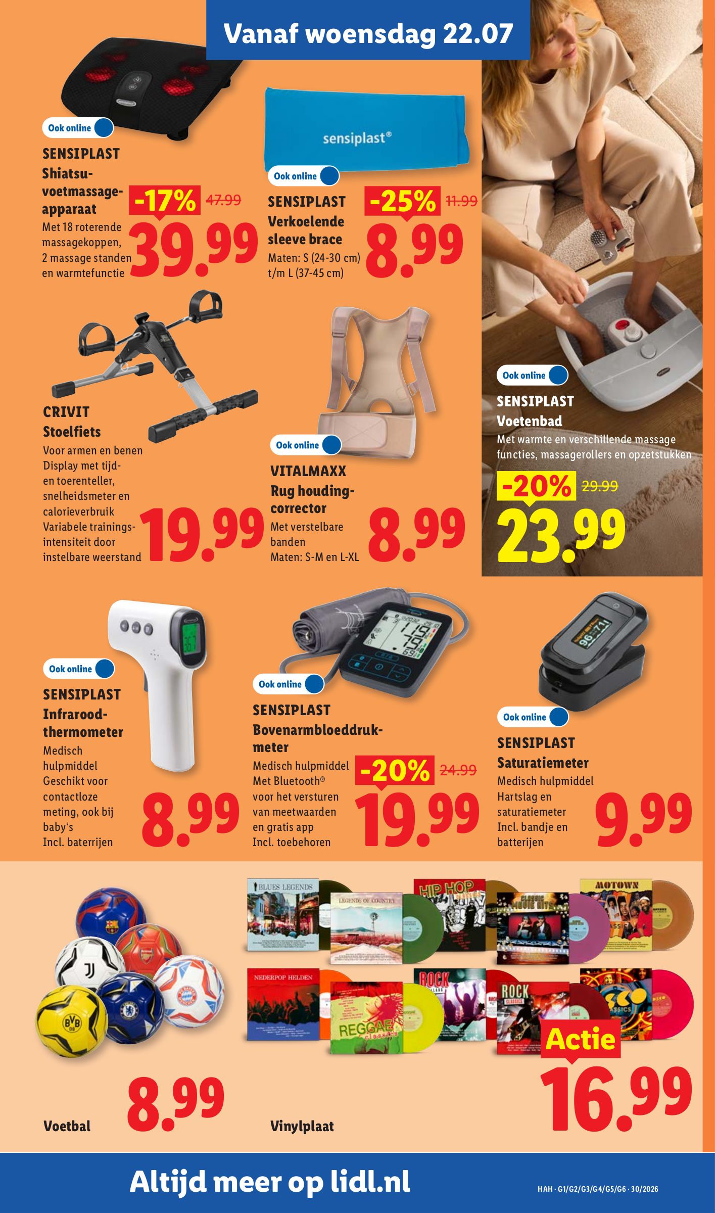 Sensiplast Shiatsu-voetmassage-apparaat, gemarkeerd op pagina 8 van de Lidl folder