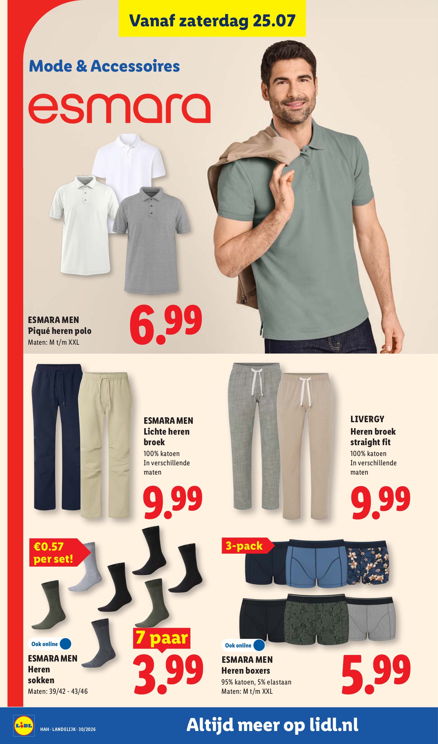 ESMARA MEN Heren sokken, gemarkeerd op pagina 12 van de Lidl folder