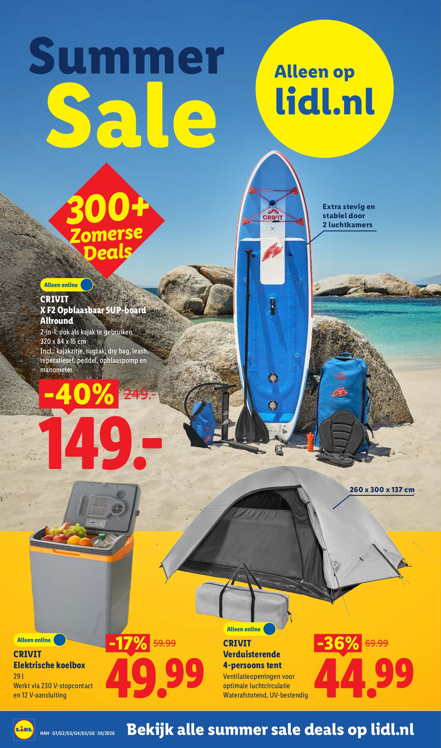CRIVIT Verduisterende 4-persoons tent, gemarkeerd op pagina 16 van de Lidl folder