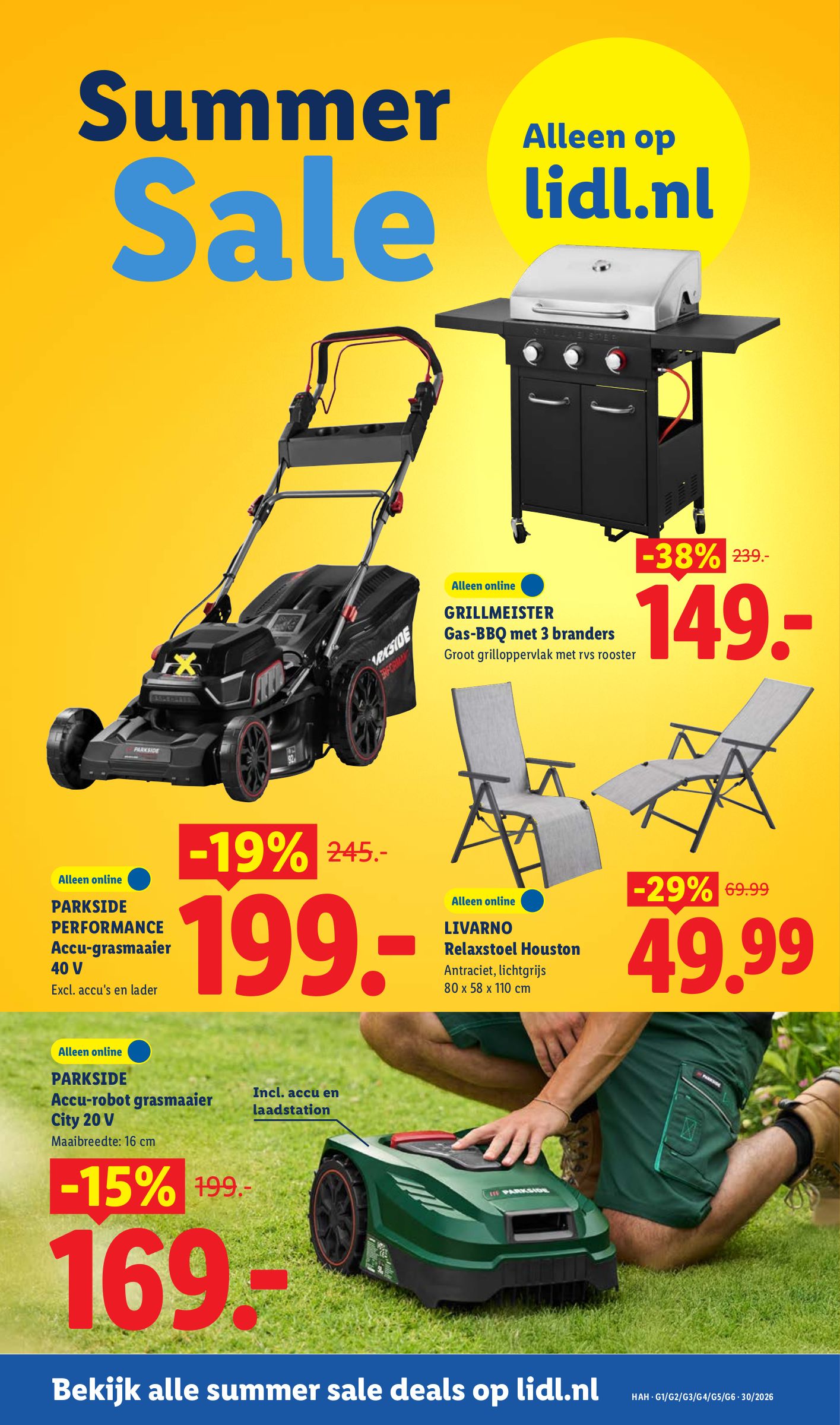 Parkside Performance Accu-grasmaaier, gemarkeerd op pagina 17 van de Lidl folder