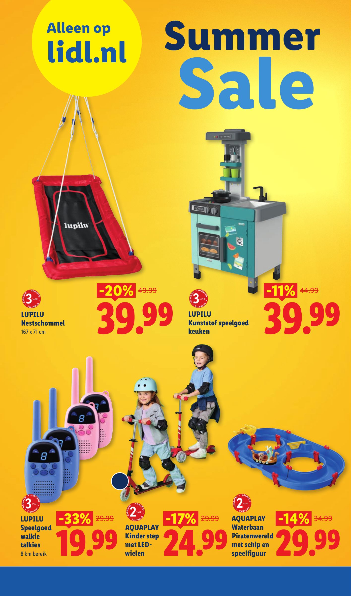 LUPILU Nestschommel, gemarkeerd op pagina 18 van de Lidl folder