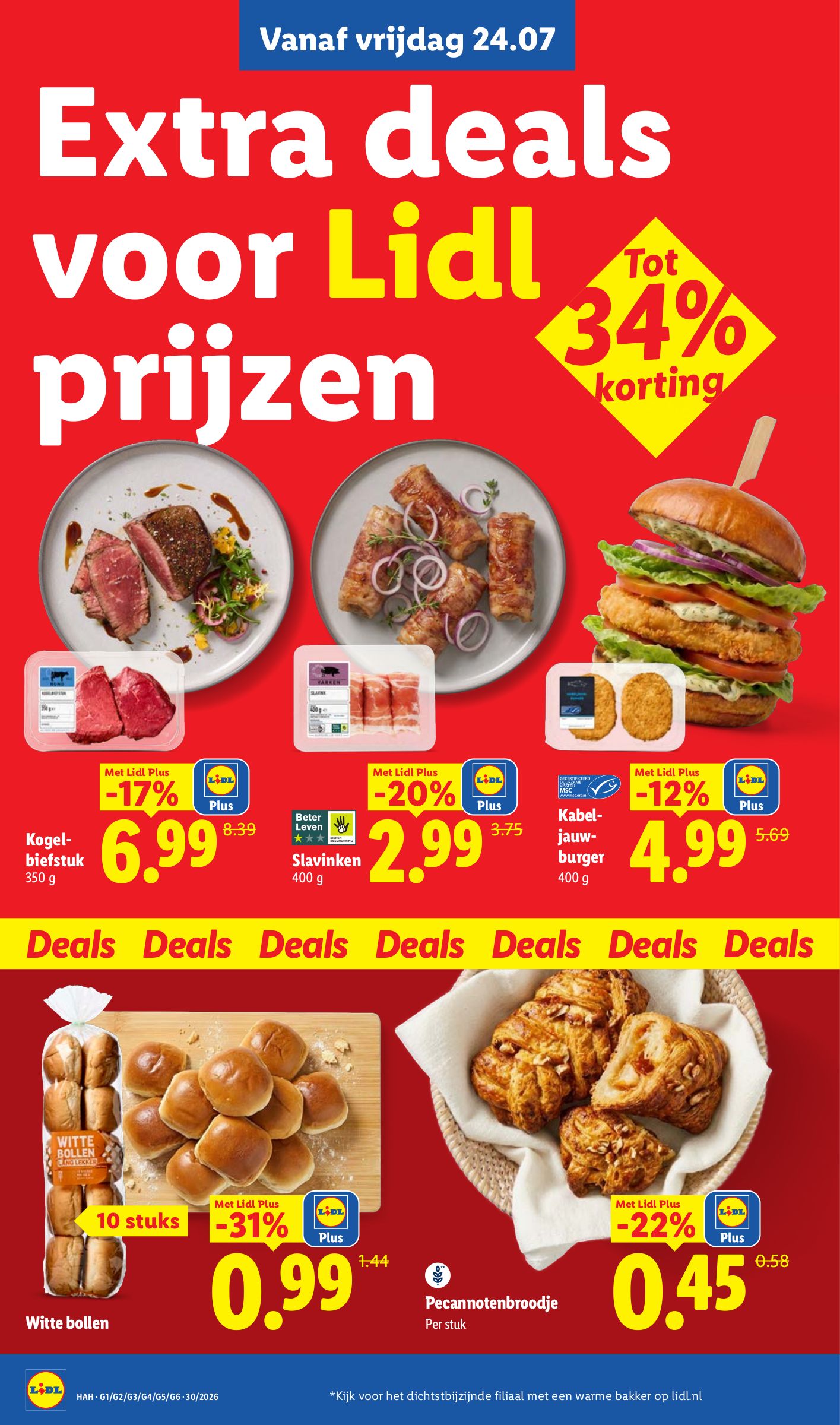 Pecannotenbroodje, gemarkeerd op pagina 2 van de Lidl folder
