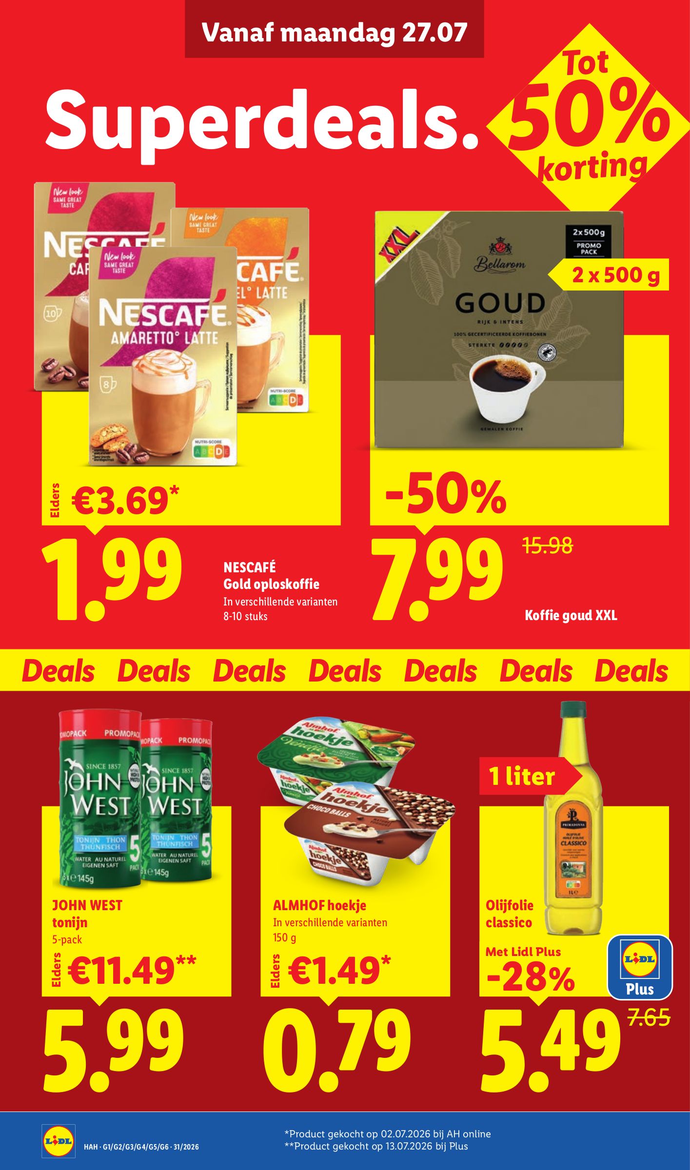John West tonijn, gemarkeerd op pagina 4 van de Lidl folder