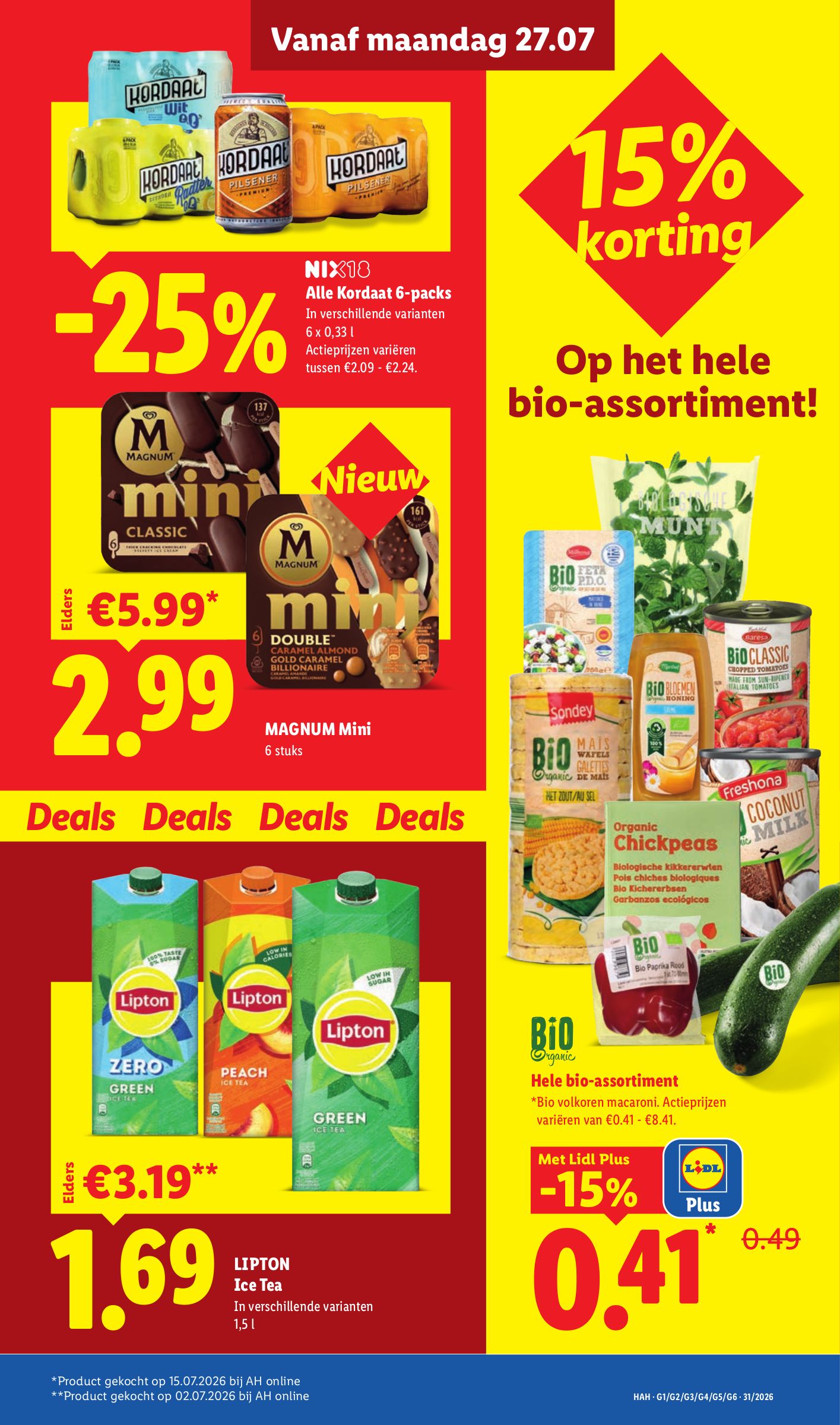 Lipton Ice Tea, gemarkeerd op pagina 5 van de Lidl folder