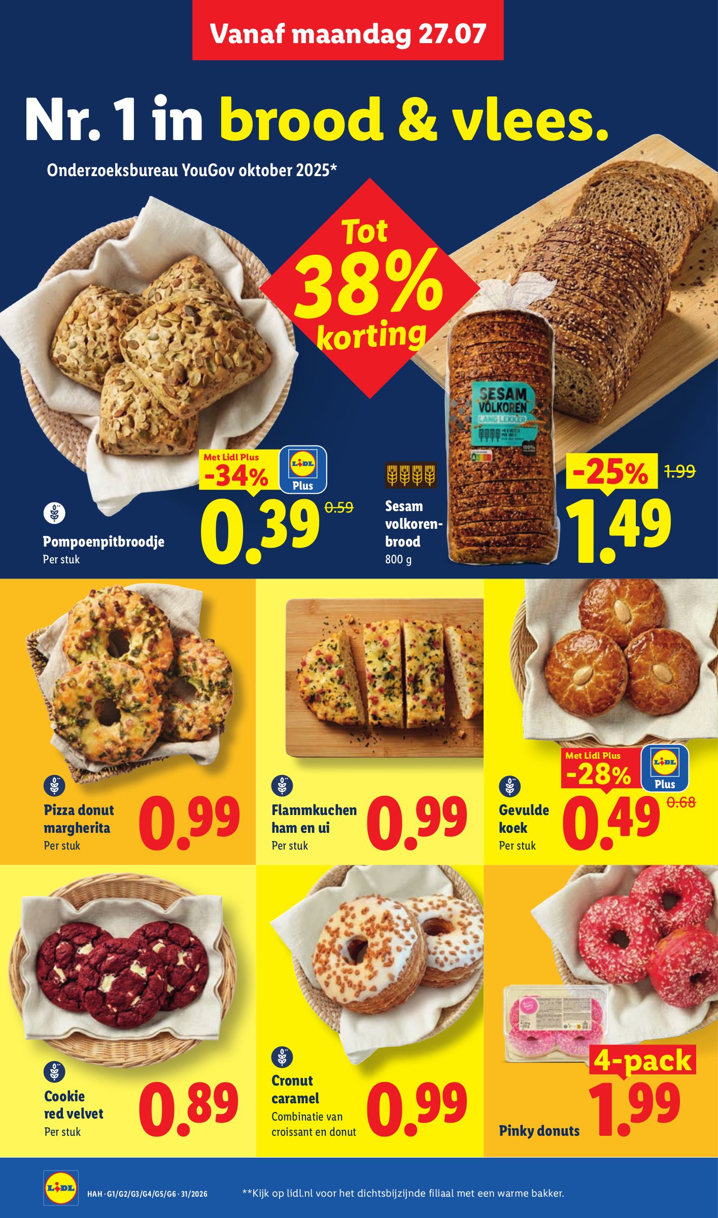 Pinky donuts, gemarkeerd op pagina 8 van de Lidl folder
