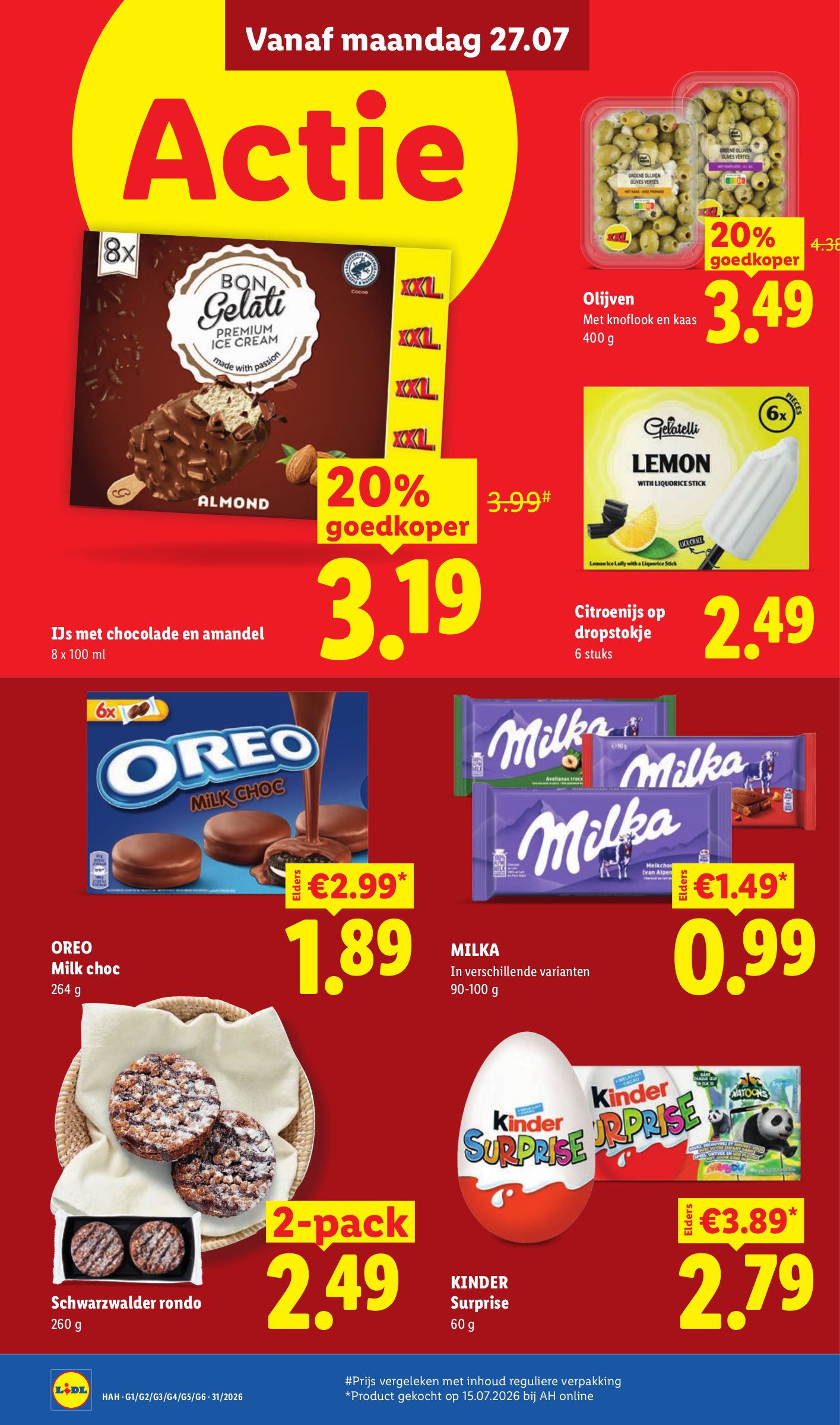 Chocolade, gemarkeerd op pagina 12 van de Lidl folder