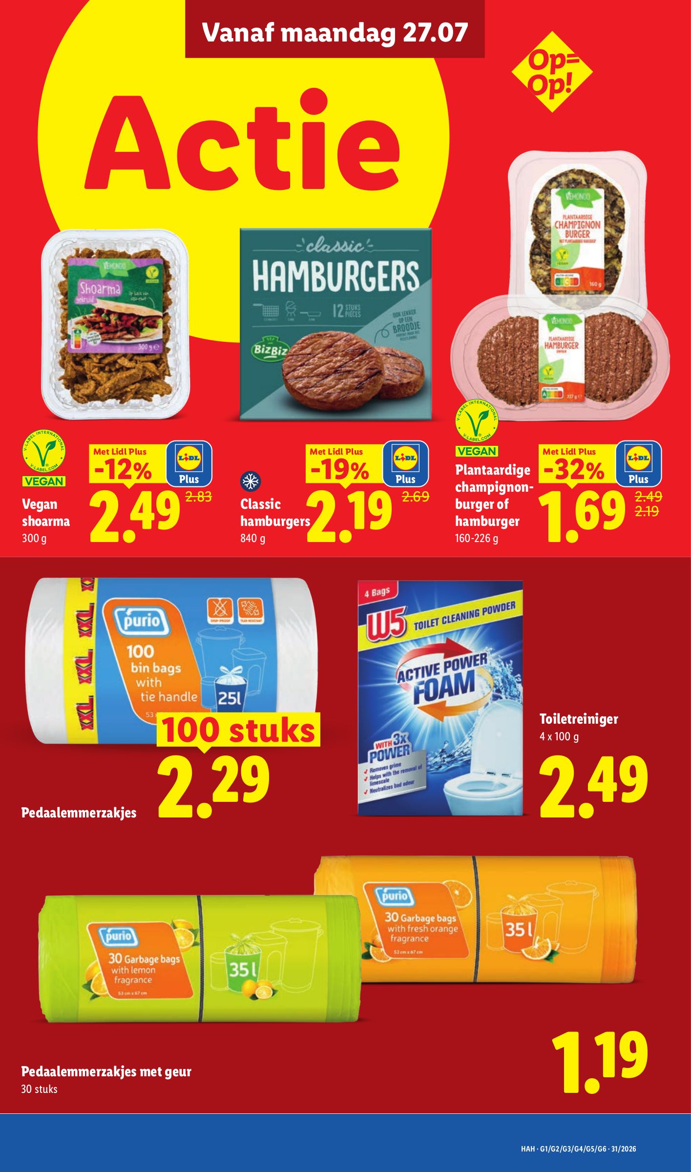Vegan shoarma, gemarkeerd op pagina 15 van de Lidl folder