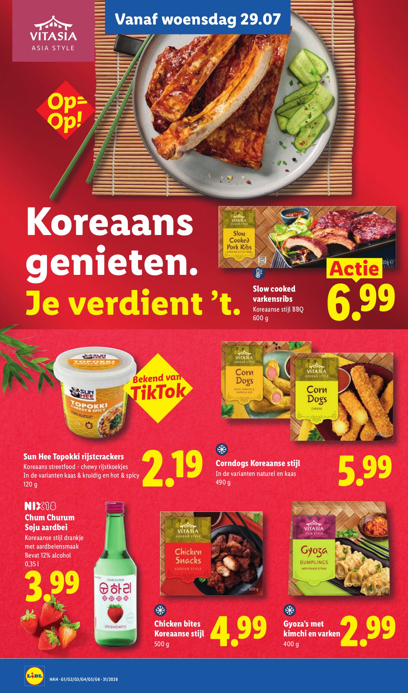 Slow cooked varkensribs, gemarkeerd op pagina 18 van de Lidl folder