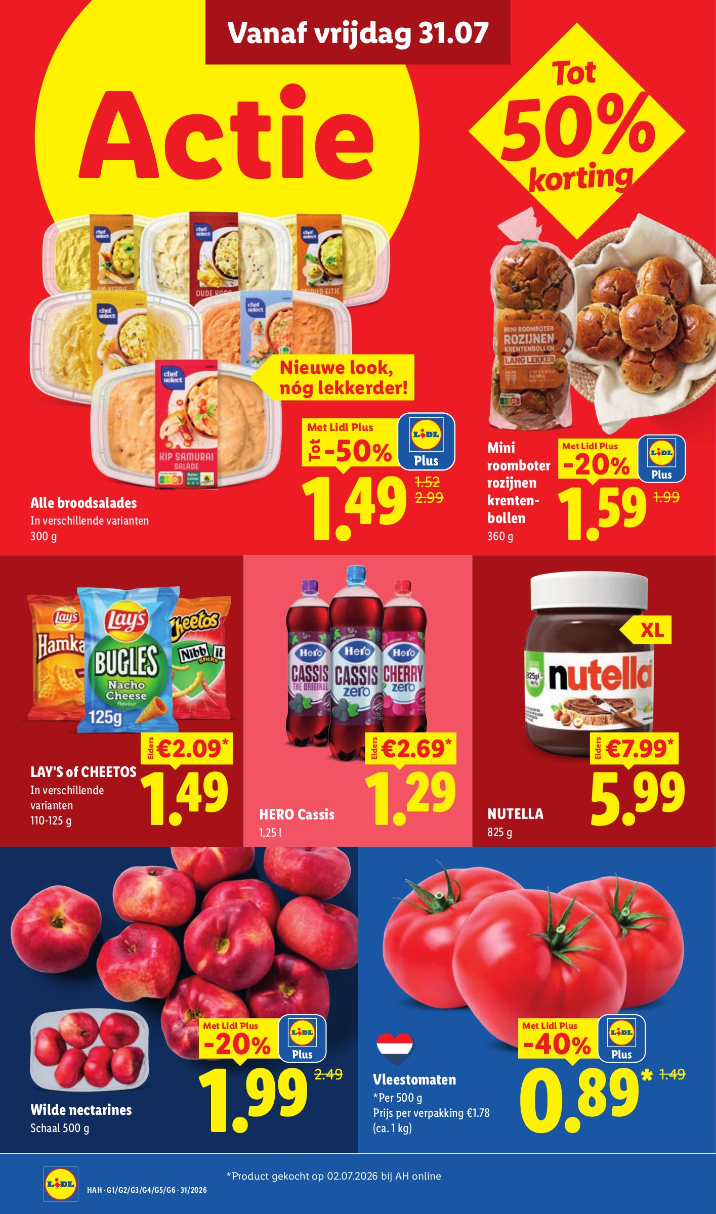 Wilde nectarines, gemarkeerd op pagina 26 van de Lidl folder