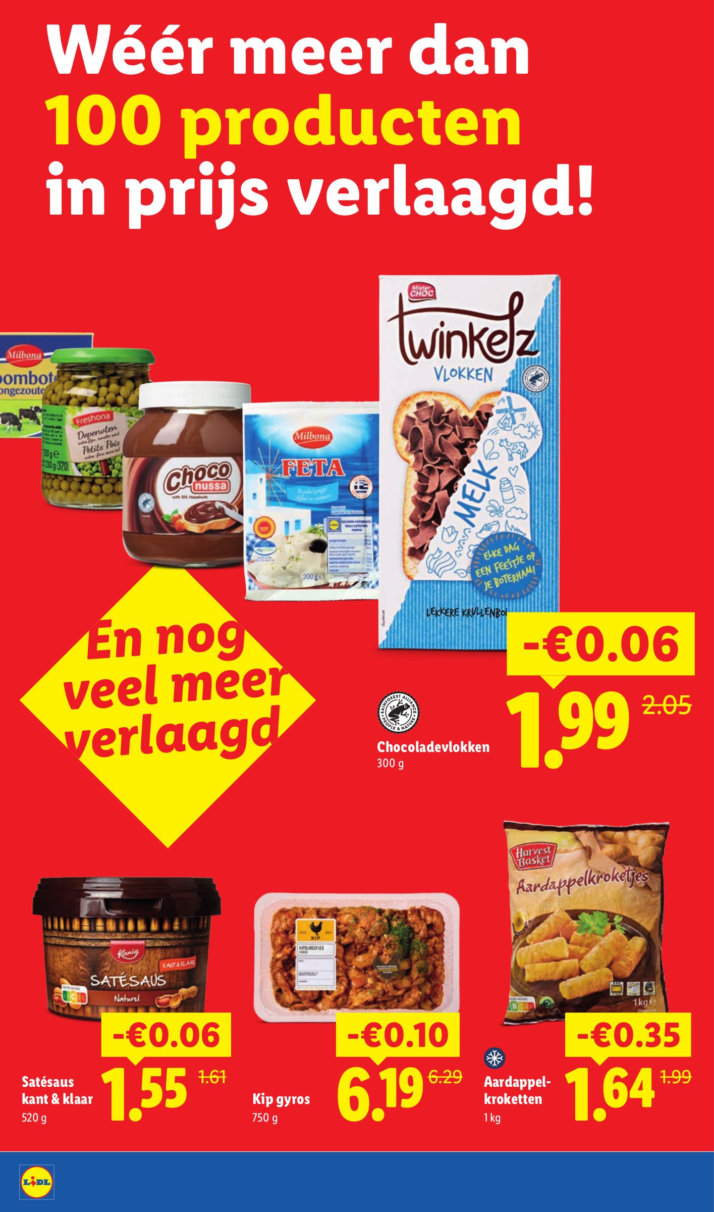Chocoladevlokken, gemarkeerd op pagina 28 van de Lidl folder