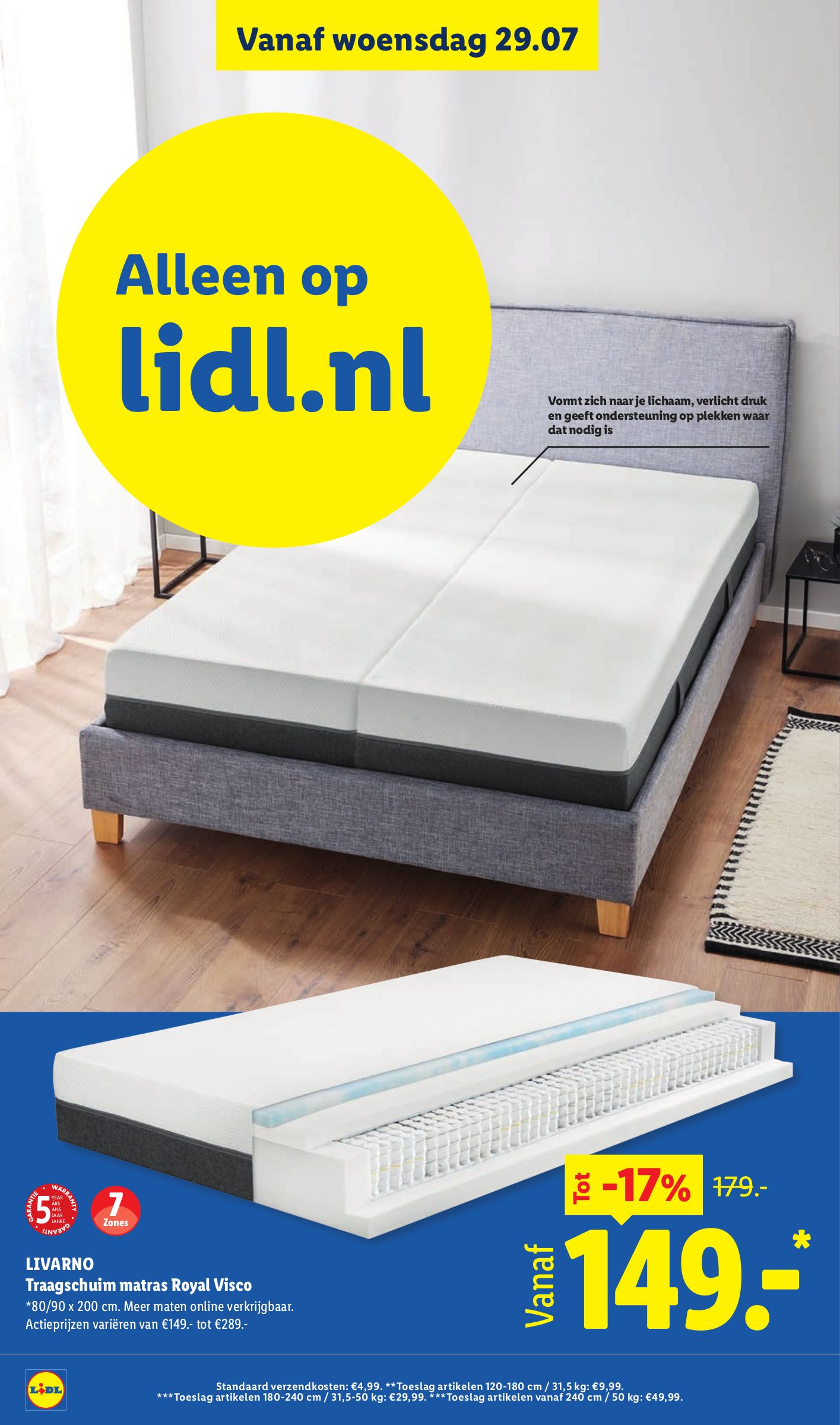 LIVARNO Traagschuim matras Royal Visco, gemarkeerd op pagina 30 van de Lidl folder