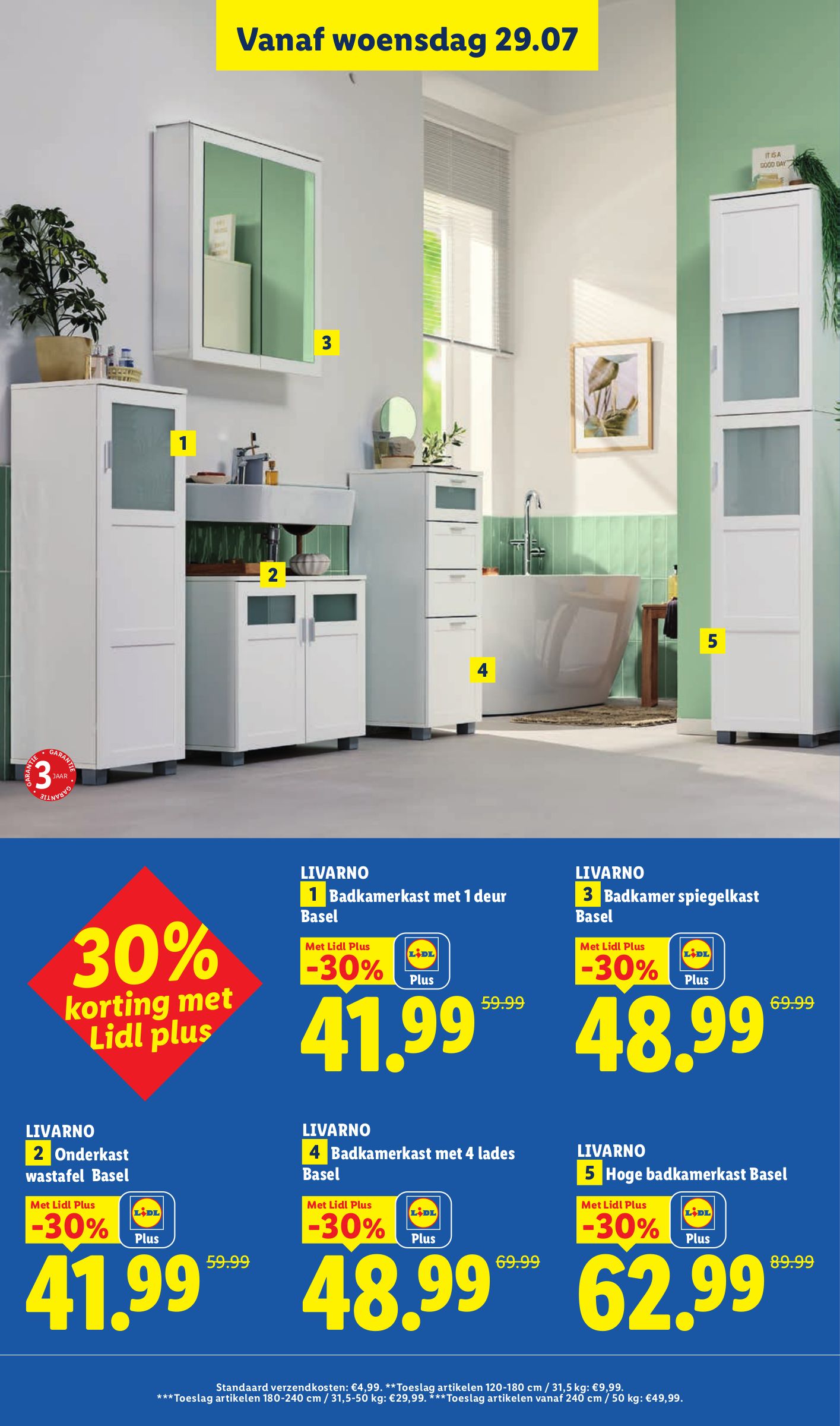 Badkamerkast met 1 deur Basel, gemarkeerd op pagina 3 van de Lidl folder