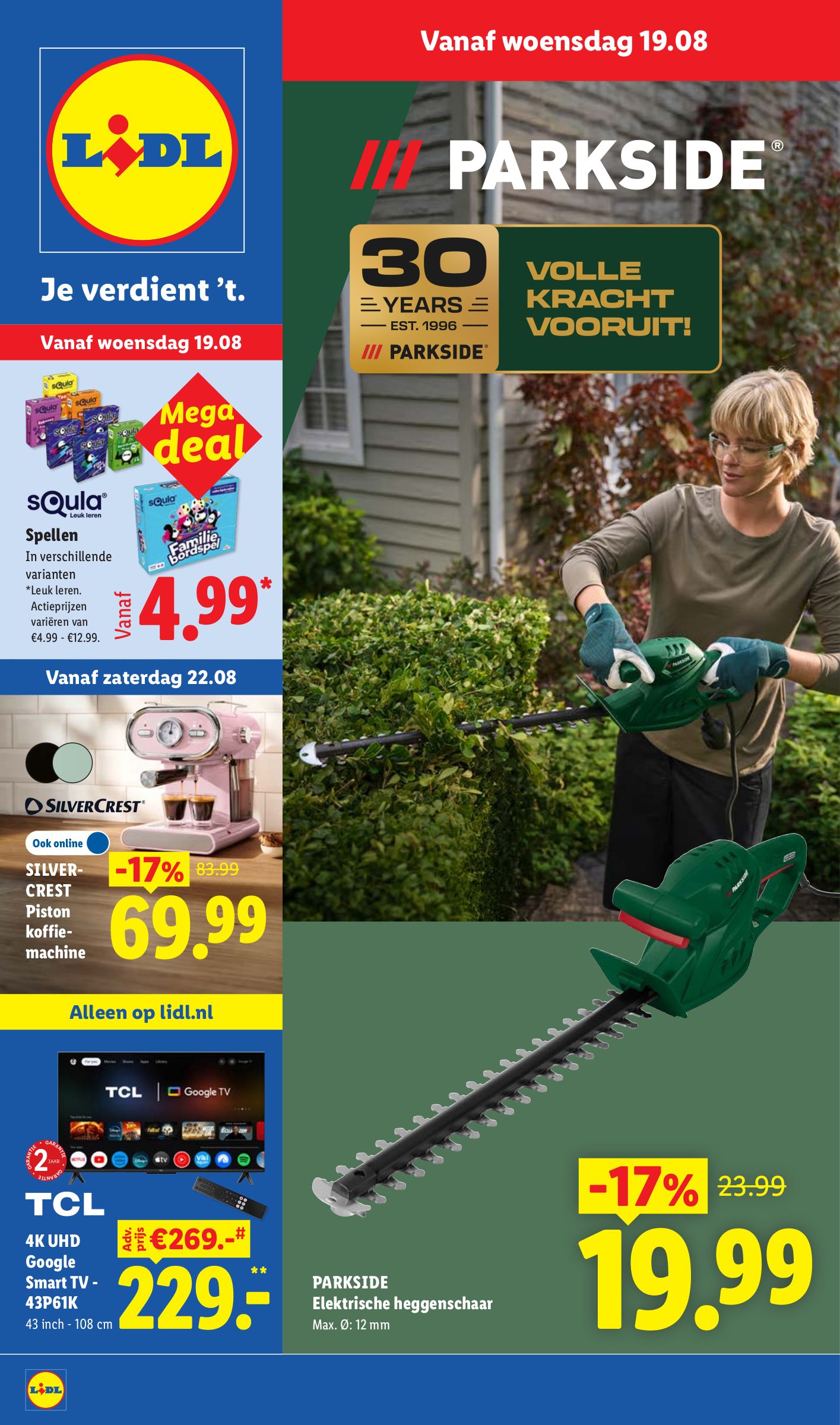 Parkside Elektrische heggenschaar, gemarkeerd op pagina 1 van de Lidl folder