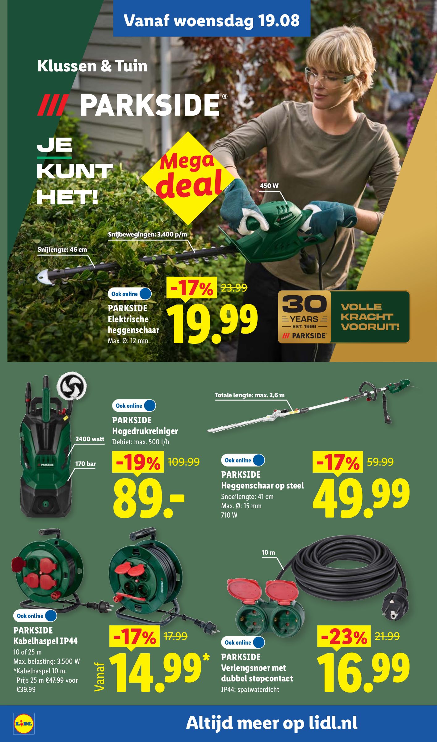 PARKSIDE Verlengsnoer met dubbel stopcontact, gemarkeerd op pagina 6 van de Lidl folder