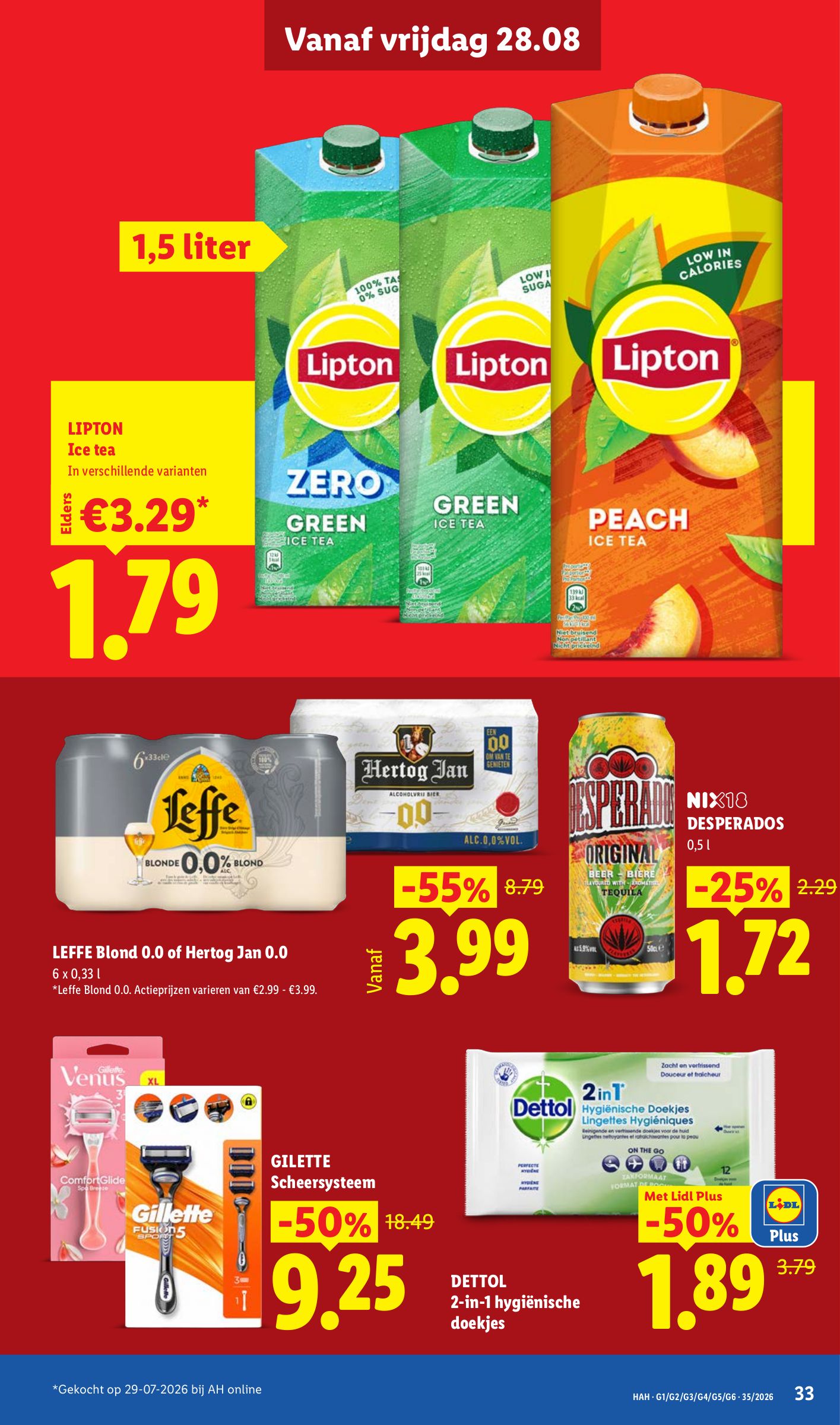 Gillette Scheersysteem, gemarkeerd op pagina 27 van de Lidl folder