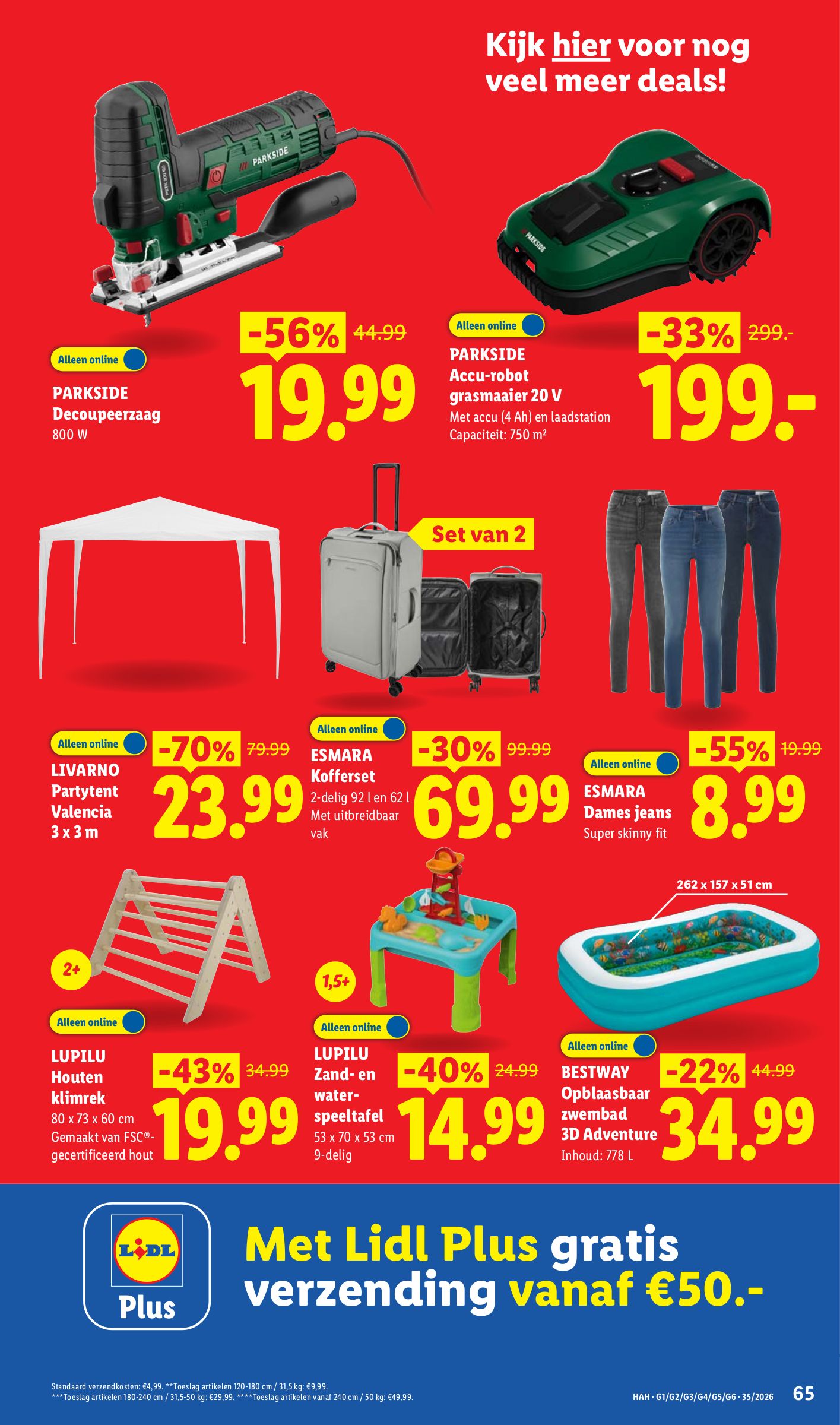 Parkside Decoupeerzaag, gemarkeerd op pagina 45 van de Lidl folder