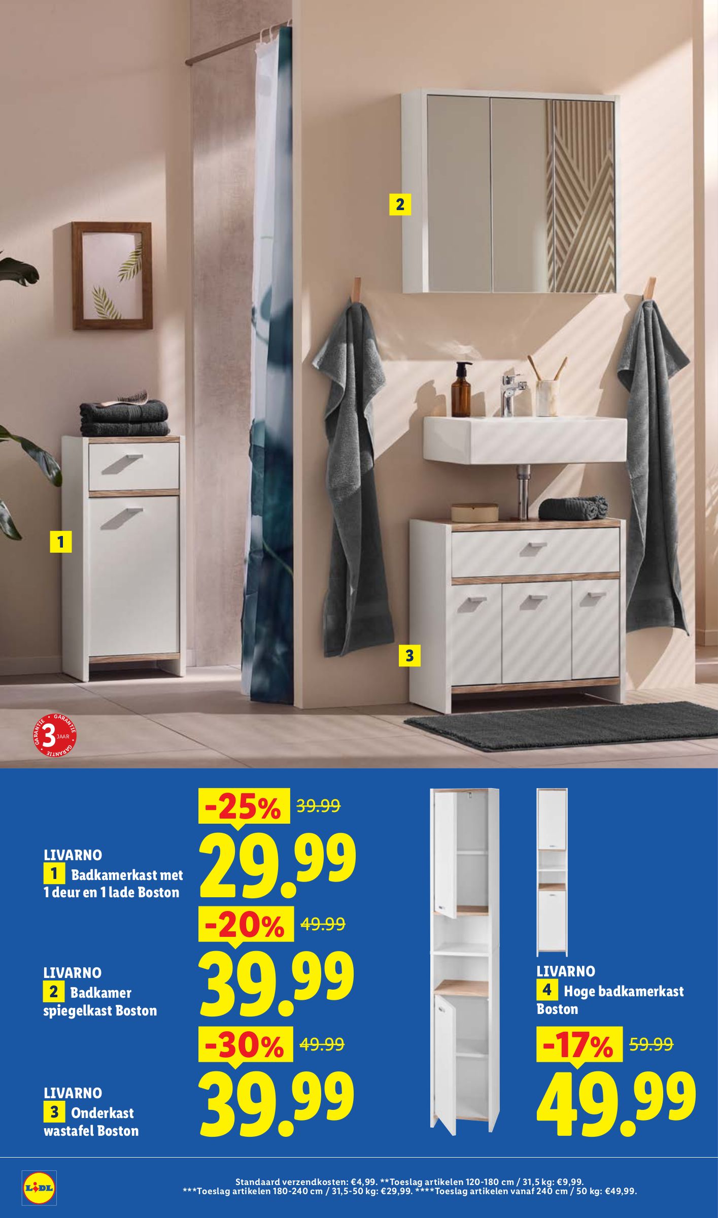 Badkamerkast met 1 deur en 1 lade Boston, uit de Lidl folder, pagina 3