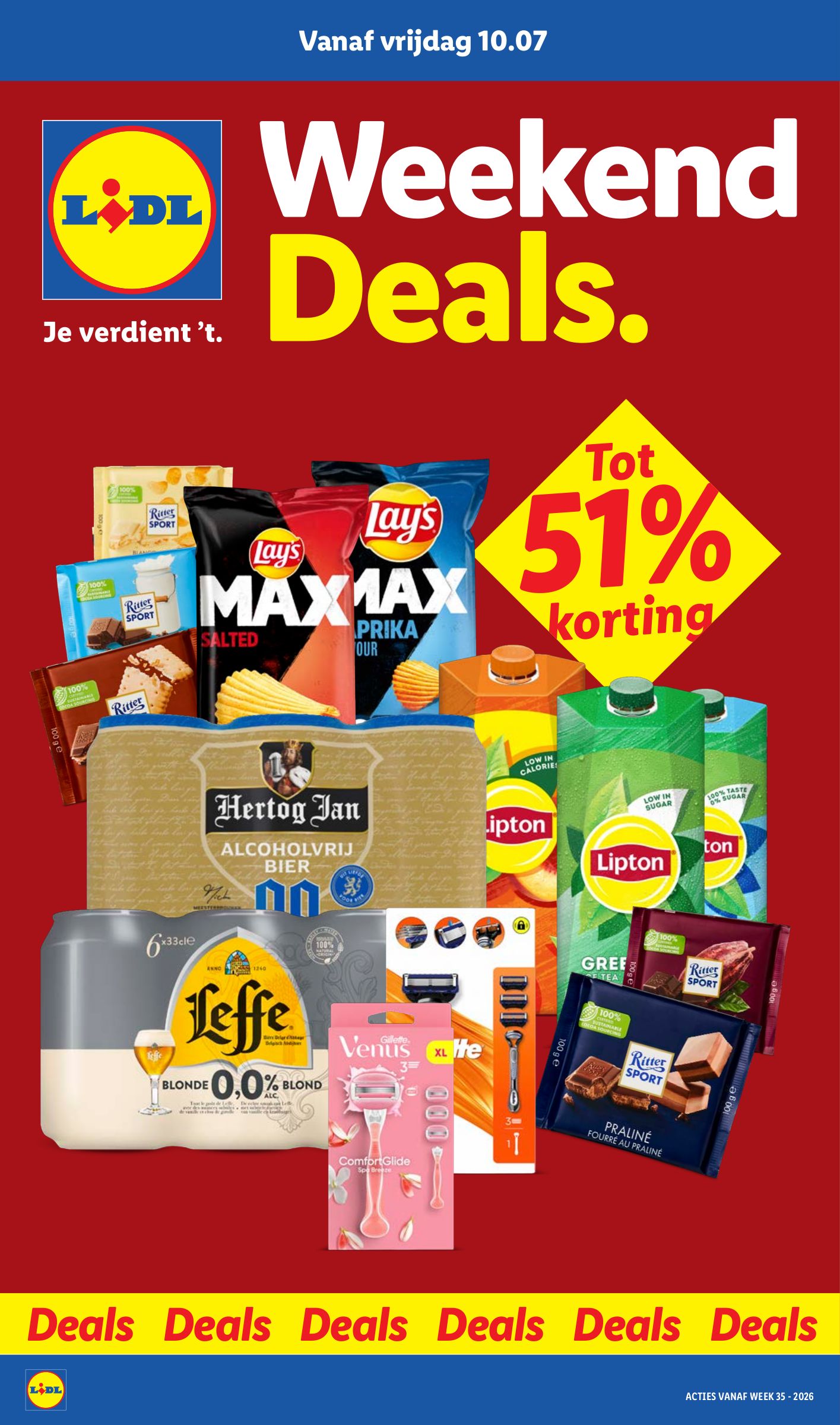 Lay's Max Paprika, gemarkeerd op pagina 1 van de Lidl folder