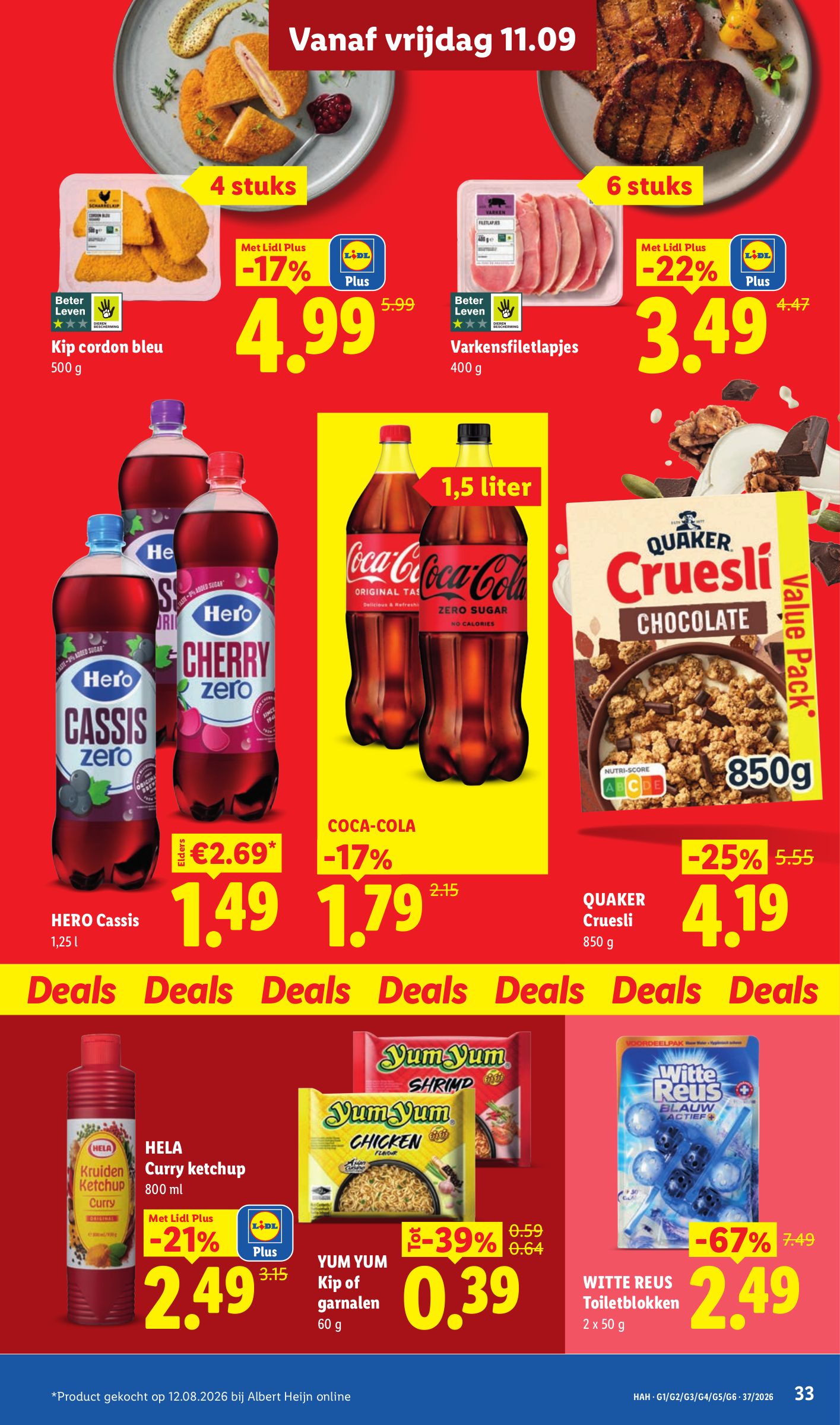 Coca-Cola, gemarkeerd op pagina 3 van de Lidl folder