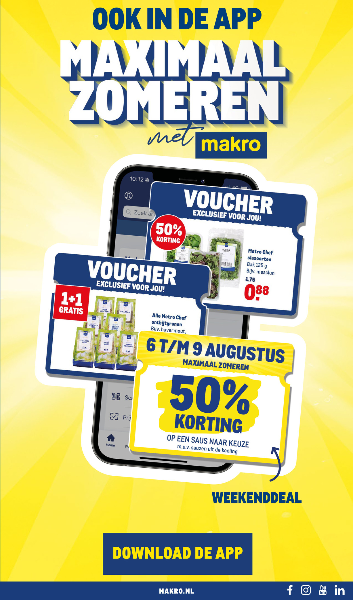 Metro Chef slasoorten, gemarkeerd op pagina 5 van de Makro folder