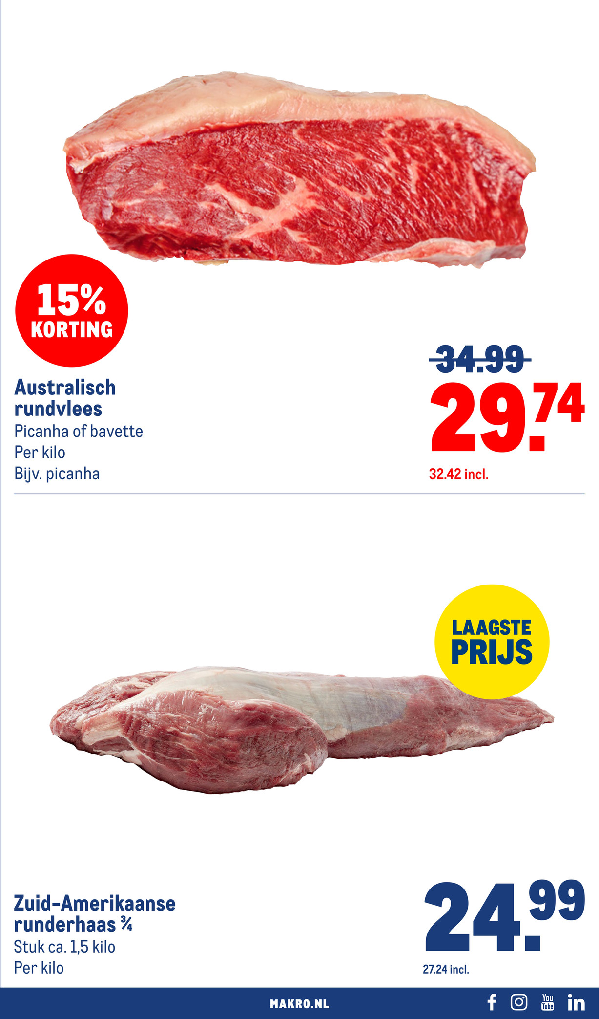 Zuid-Amerikaanse runderhaas, gemarkeerd op pagina 7 van de Makro folder