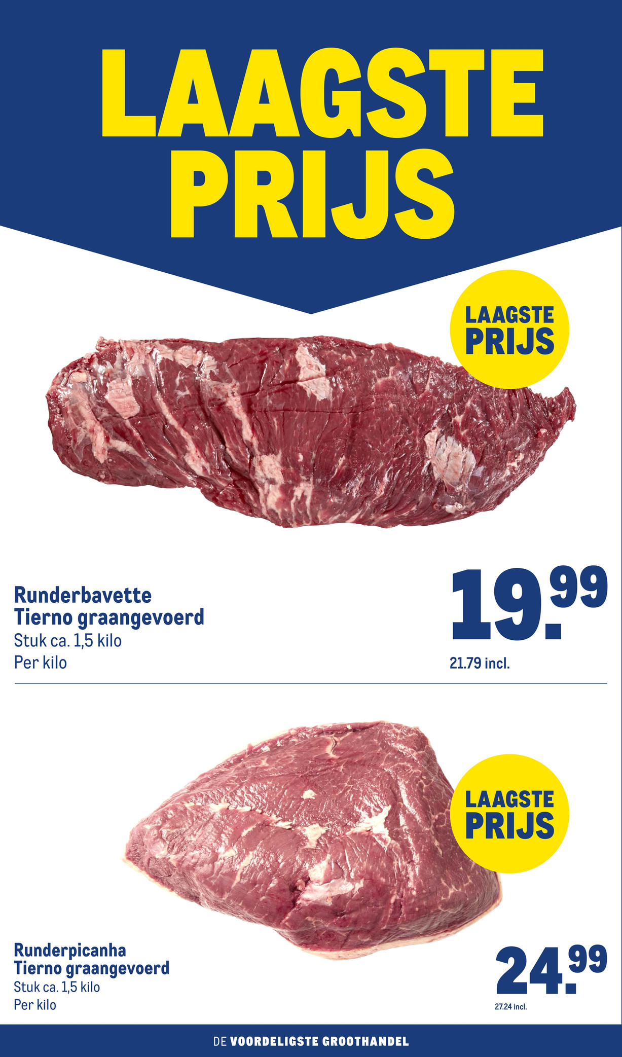 Runderpicanha Tierno graangevoerd, gemarkeerd op pagina 8 van de Makro folder
