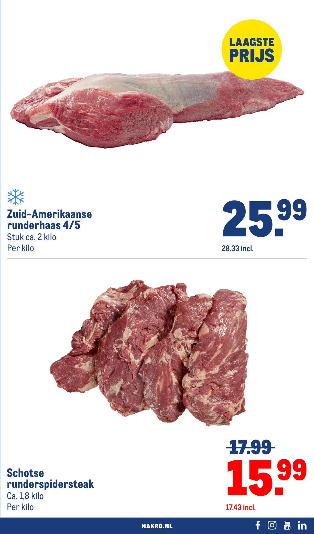 Schotse runderspidersteak, gemarkeerd op pagina 9 van de Makro folder