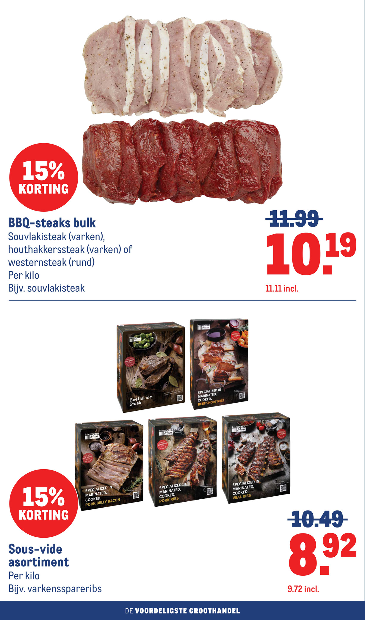 Sous-vide assortiment, gemarkeerd op pagina 12 van de Makro folder