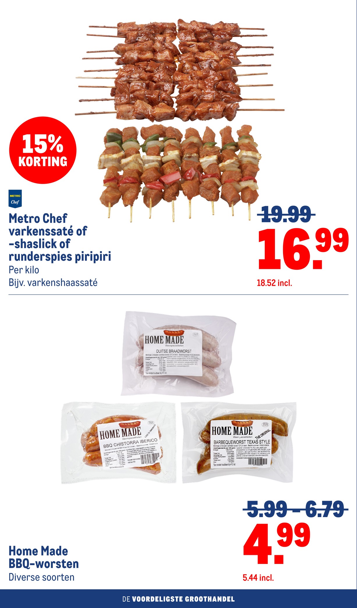 Metro Chef varkenssaté of -shaslick of runderspies piripiri, gemarkeerd op pagina 14 van de Makro folder