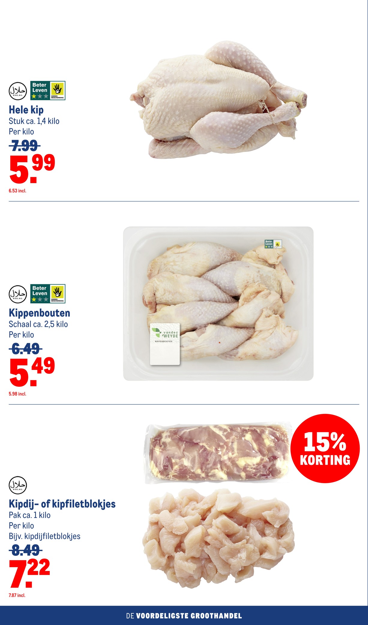 Kippenbouten, gemarkeerd op pagina 16 van de Makro folder