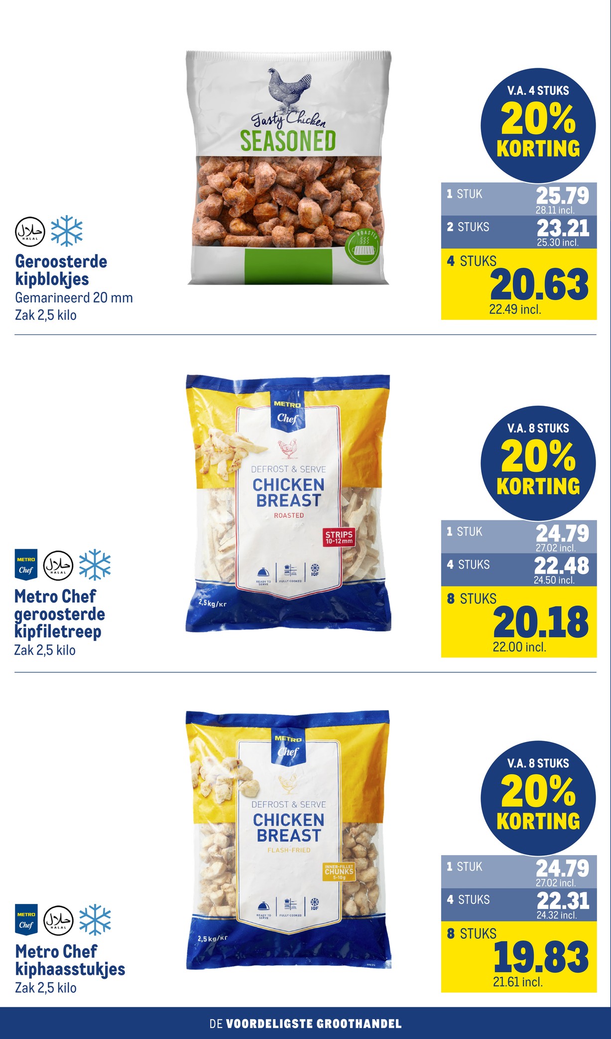Metro Chef kiphaasstukjes, gemarkeerd op pagina 18 van de Makro folder