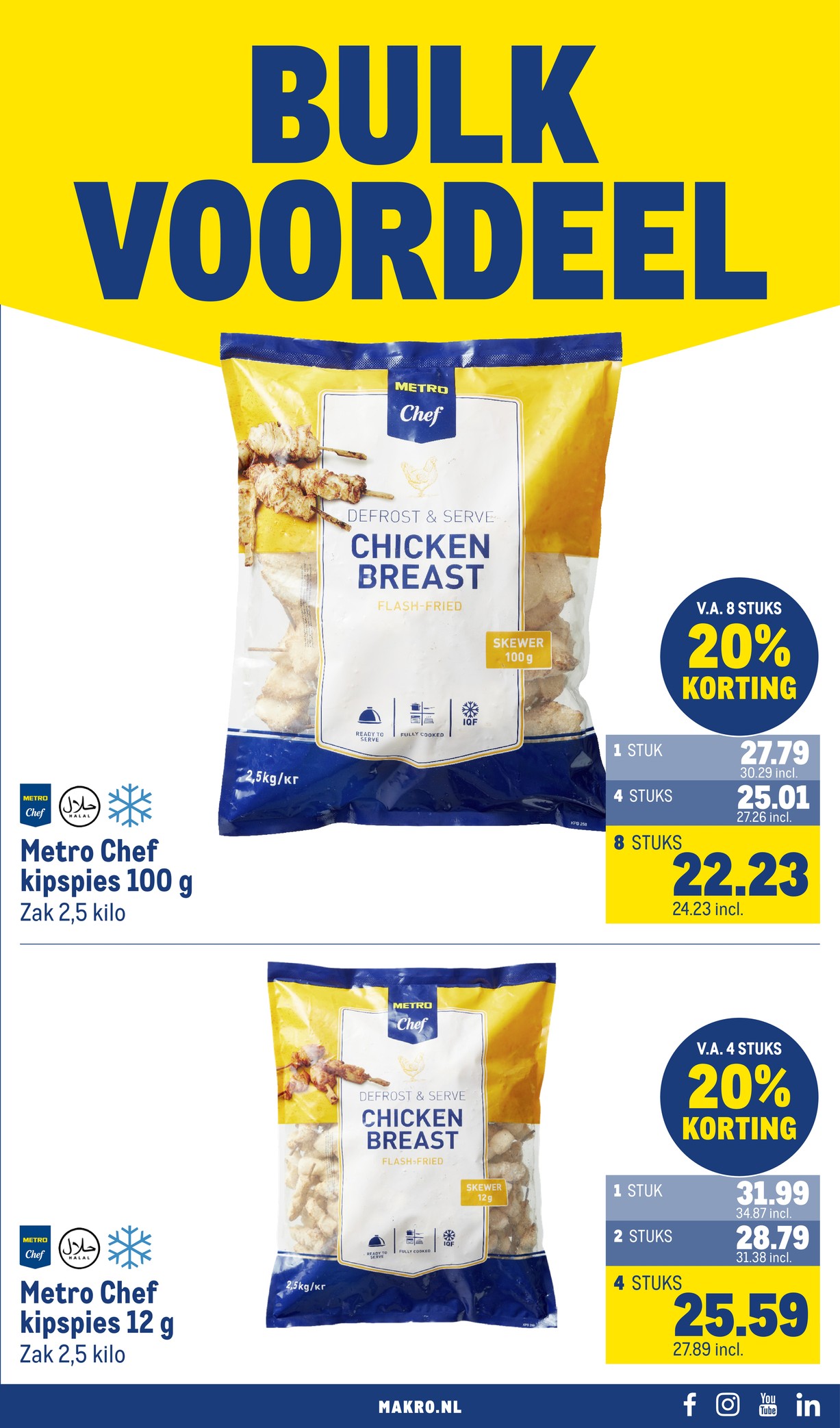Metro Chef kipspies 100 g, gemarkeerd op pagina 19 van de Makro folder