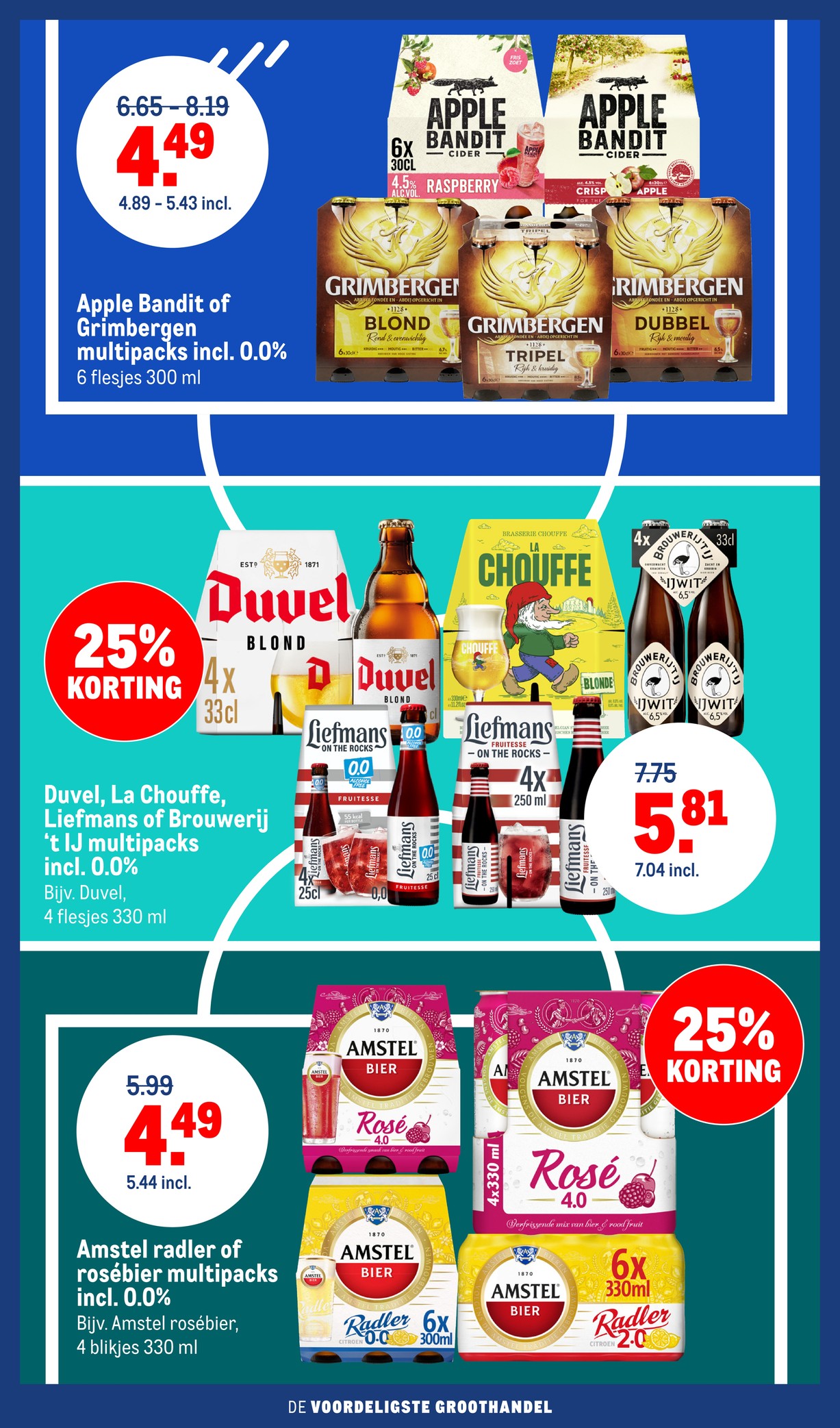 Amstel radler of rosébier multipacks, gemarkeerd op pagina 8 van de Makro folder